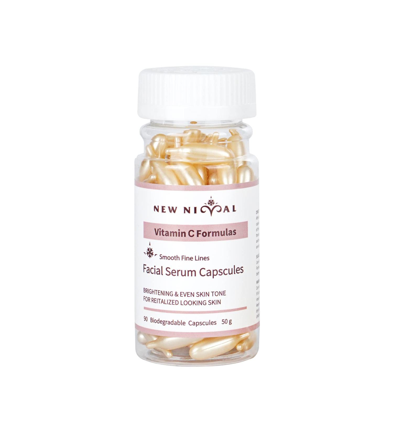 Vitamin C Face Oil - Anti-Aging Eye Serum with Hyaluronic Acid & Vitamin E | Brighten Skin Tone Reduce Fine Lines | 90 Capsules 50g - Buy Online on GoSupps.com