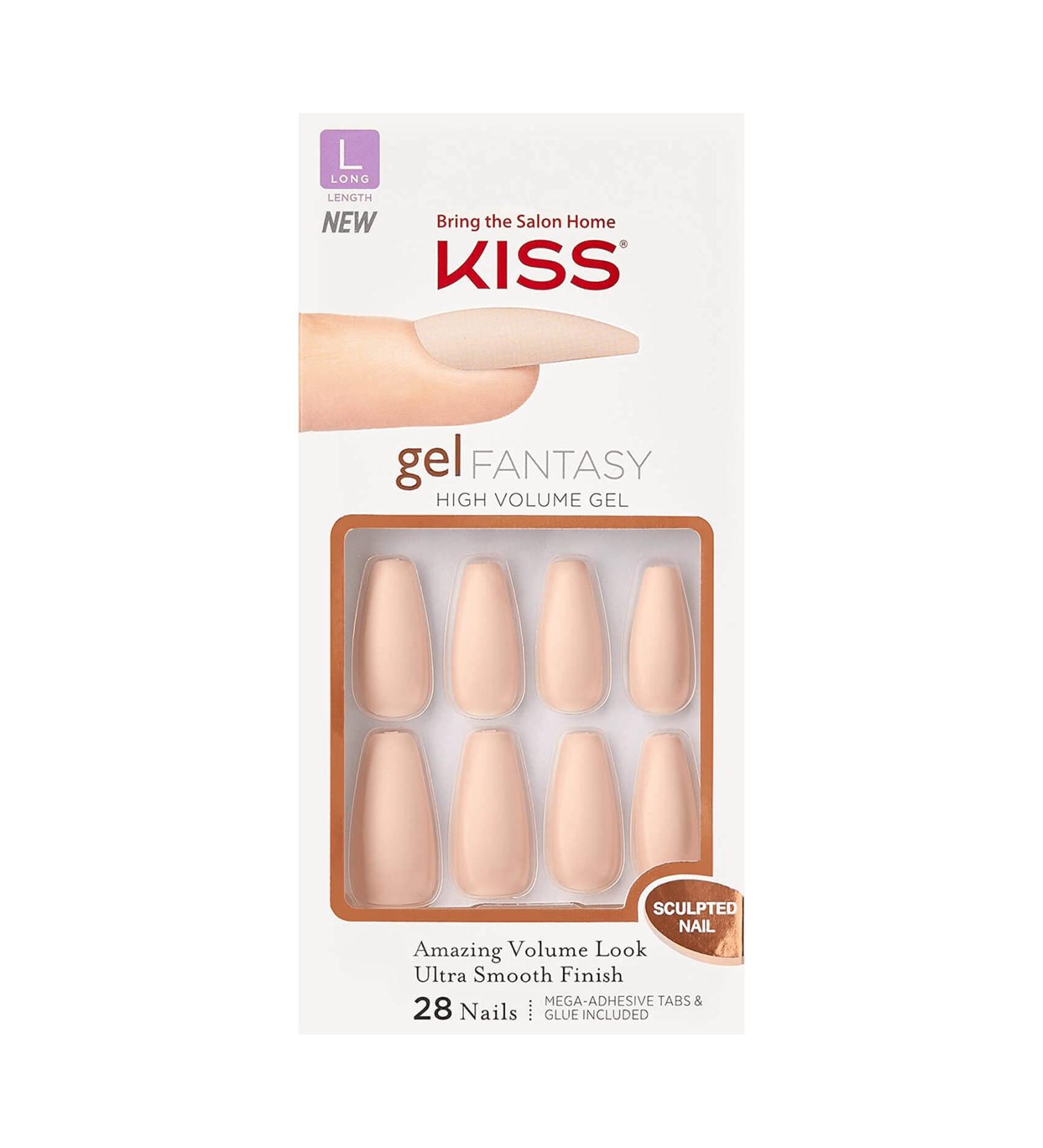 KISS Gel Fantasy Press-On Nude High Arch Nail Kit - 4 the Cause | Long Length | Includes 24 Mega Adhesive Tabs, Pink Gel Glue, Manicure Stick, Mini File + 28 Fake Nails - Buy Online on GoSupps.com