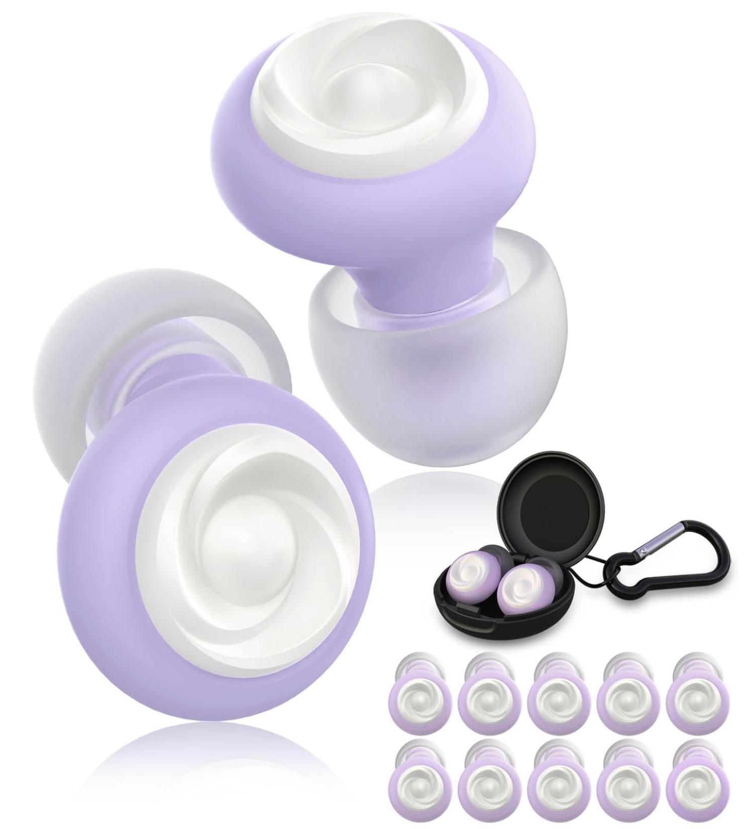 Buy Beinkap 5 Pairs Reusable Ear Plugs for Sleep & Noise Reduction | Hearing Protection for Study Work Concerts Motorcycles - 24dB-33dB (Purple - Buy Online on GoSupps.com