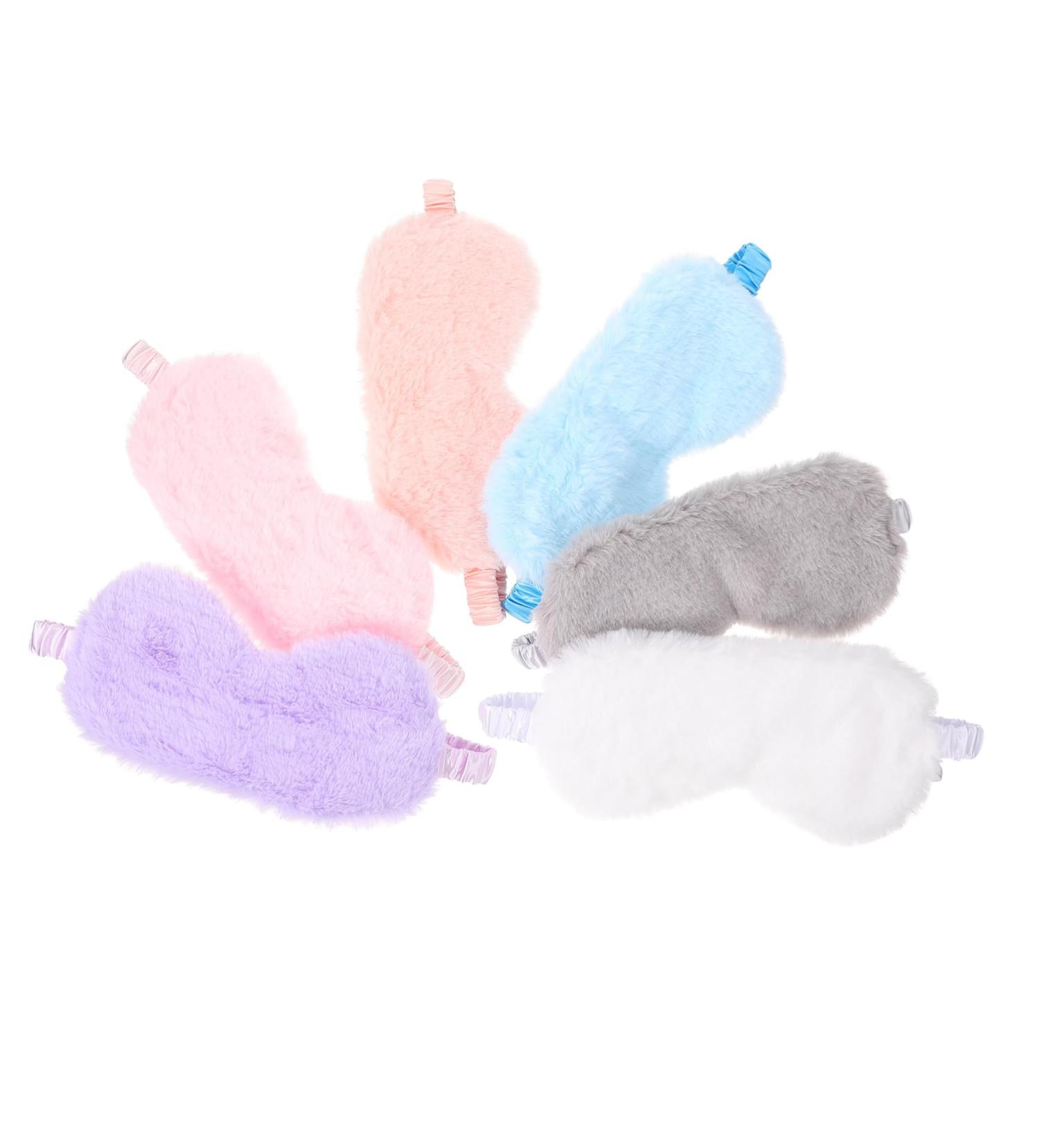 Hemoton 6pcs Rabbit Fur Blackout Sleeping Faux Rabbit Fur Eye Masks - Travel & Bedtime Essential - Buy Online on GoSupps.com