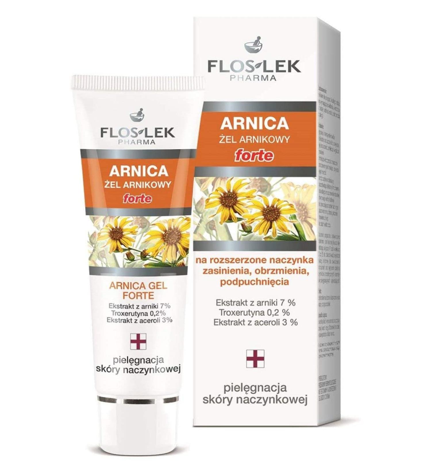 Floslek Arnica Eye Gel Forte Vascular Skin Seals Blood Vessels 50ml
