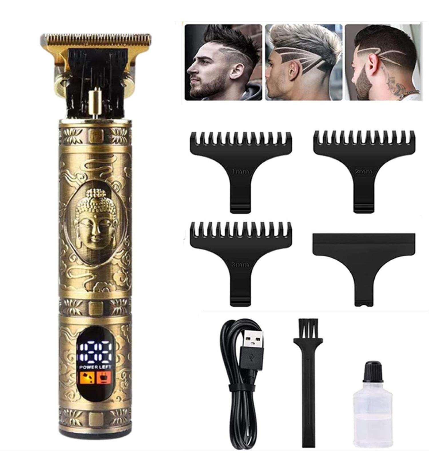 Hair Trimmer Men's Beard Trimmer Hair Trimmer Care Set with LCD Screen Wireless T-Blade Trimmer Rechargeable USB Men's Razor with 3 Guide Combs (#2) - Buy Online on GoSupps.com
