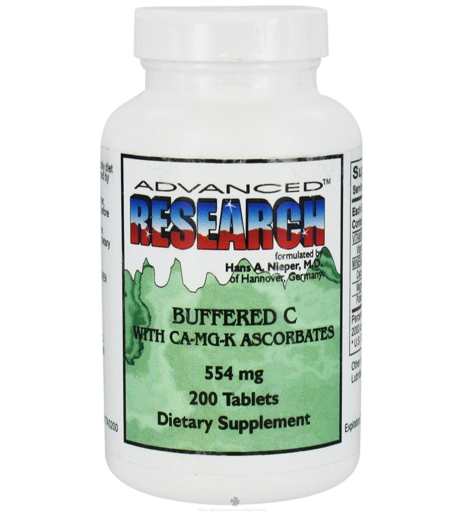 Buffered C with Ca-Mg-K Ascorbates 554 Mg 200 Tabs