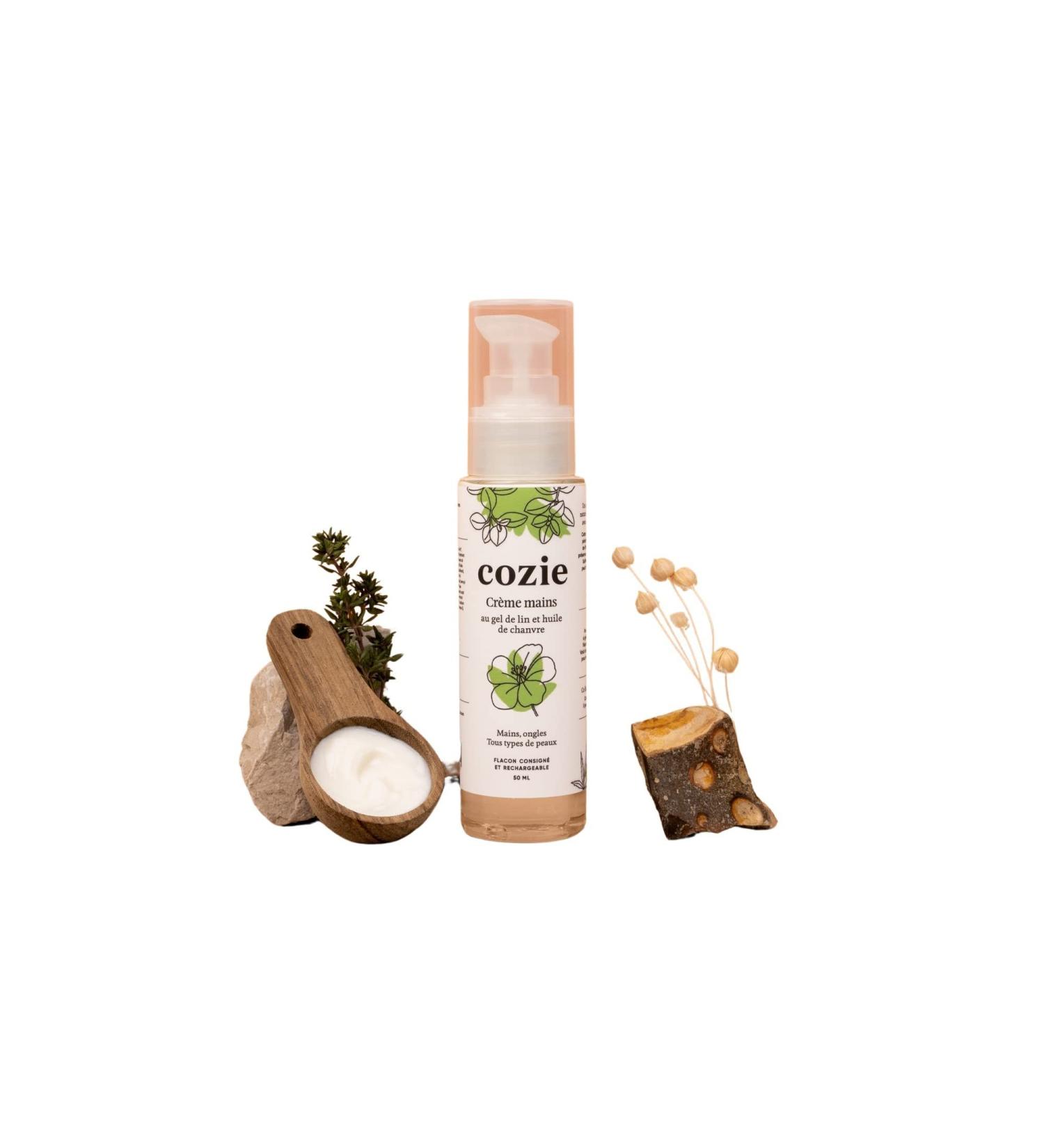 Cozie hand cream with linseed gel and hemp oil certified Cosmos Organic 50 ml