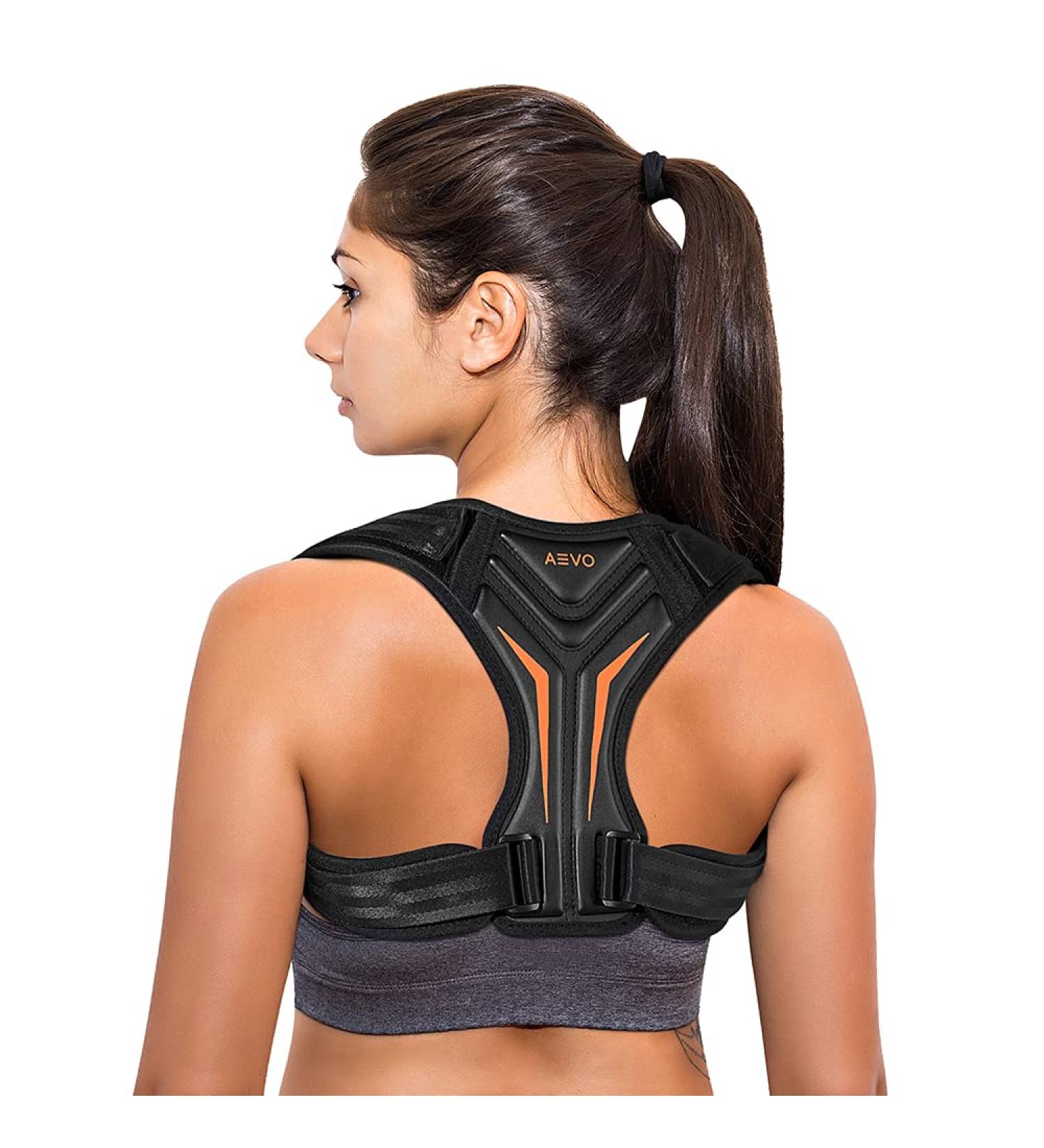 AEVO Compact Posture Corrector for Men and Women - Adjustable Upper Back Brace for Clavicle Support - Pain Relief for Neck, Shoulder, and Back - Comfortable Invisible Straightener - Size M - Buy Online on GoSupps.com