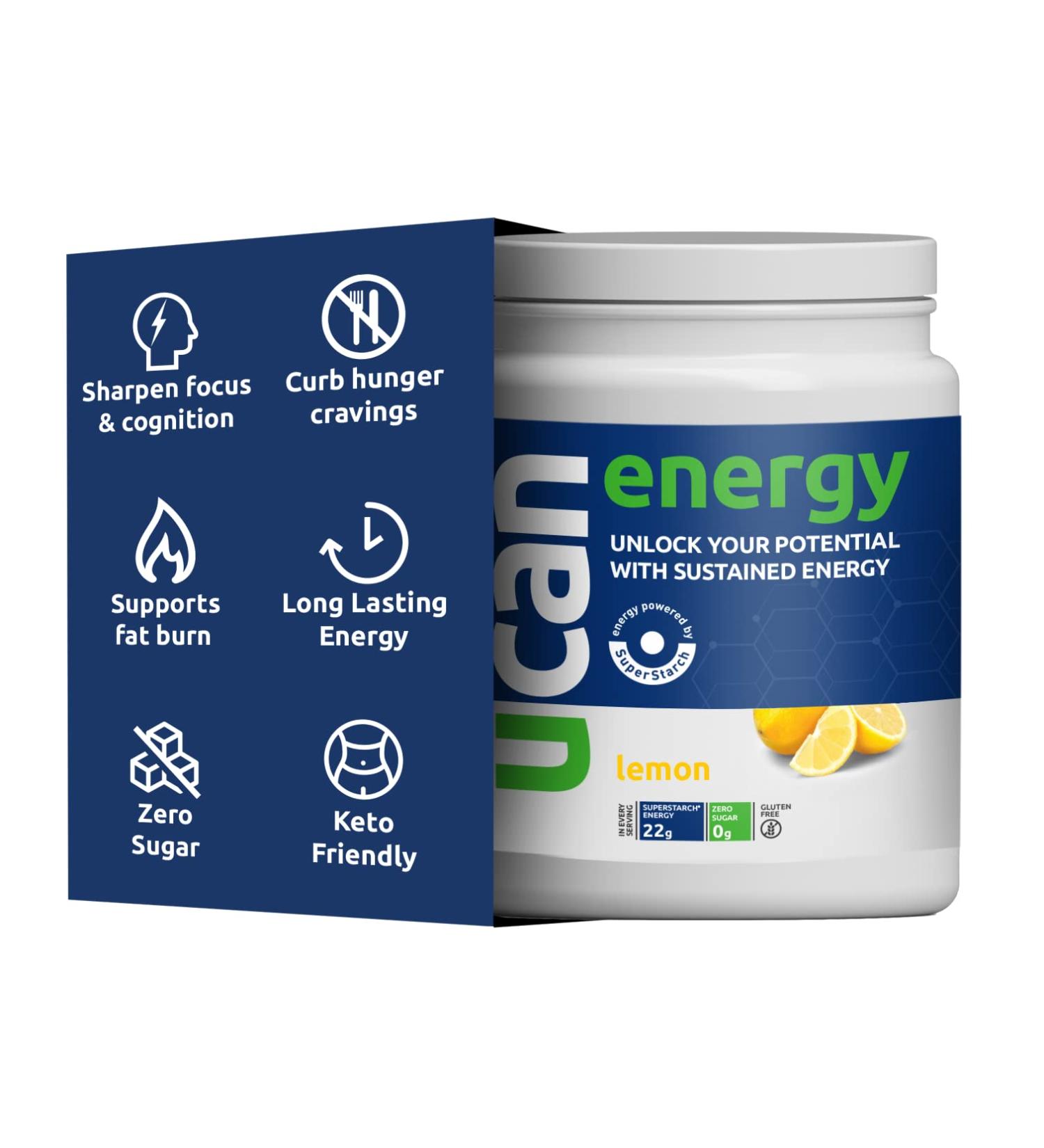 UCAN Keto Energy Powder - Lemon Flavor | Sugar-Free Pre & Post Workout for Men & Women | Non-GMO, Vegan, Gluten-Free | 30 Servings (26.5 Ounces) - Buy Online on GoSupps.com