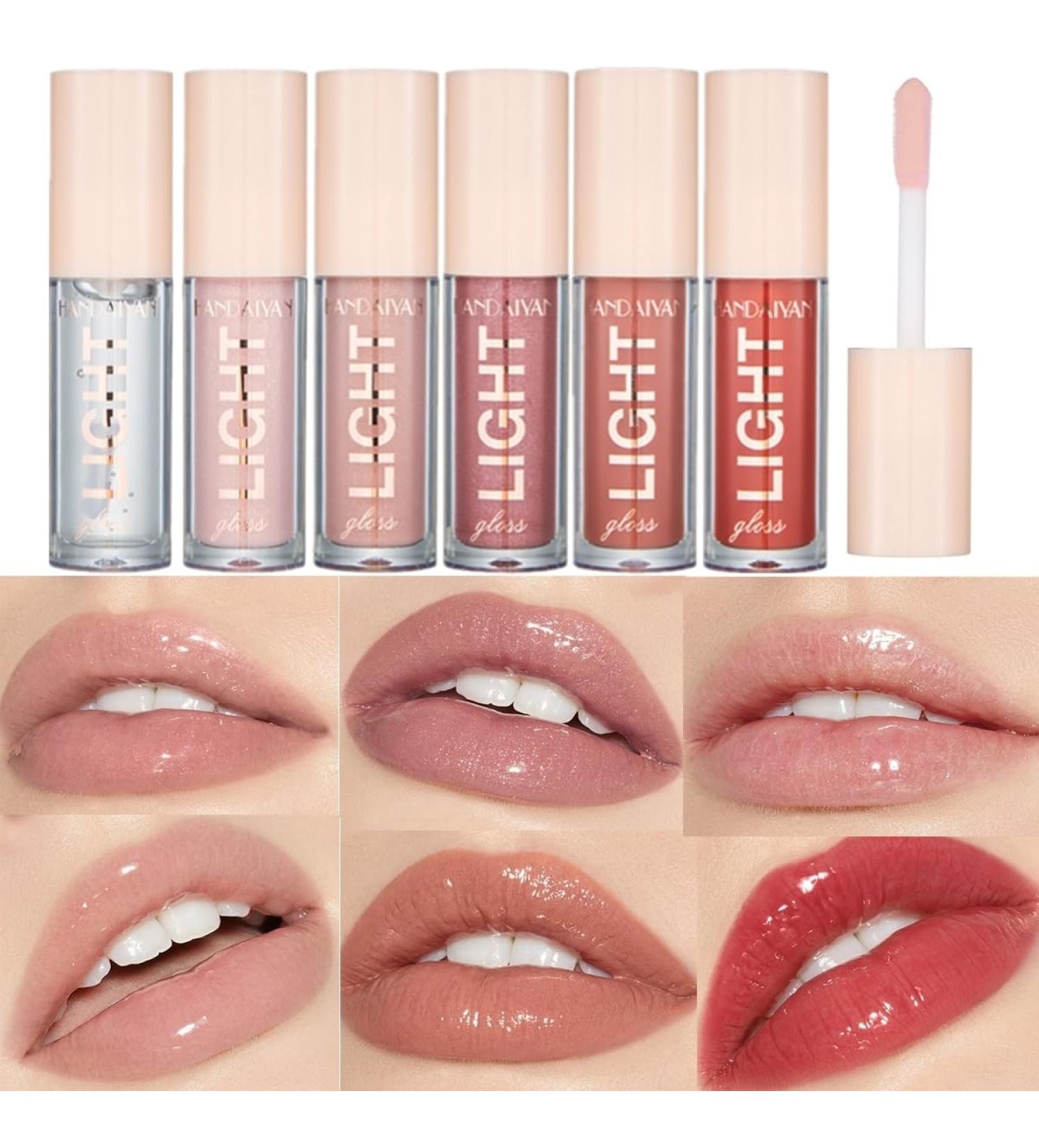 6Pc Lip Oil Gloss Set - Long Lasting, Moisturizing Lip Glow Oil - Waterproof Tinted Liquid Lipstick for Girls and Women - Buy Online on GoSupps.com