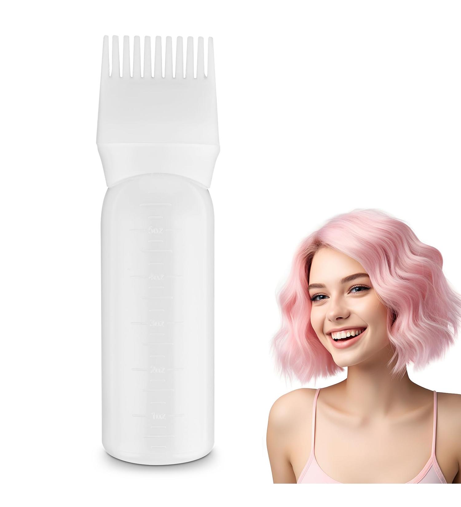 COMNICO Root Comb Applicator Bottle 6oz - Squeeze Hair Dye Oil Applicator Brush - Portable Color Dispenser - White - Buy Online on GoSupps.com