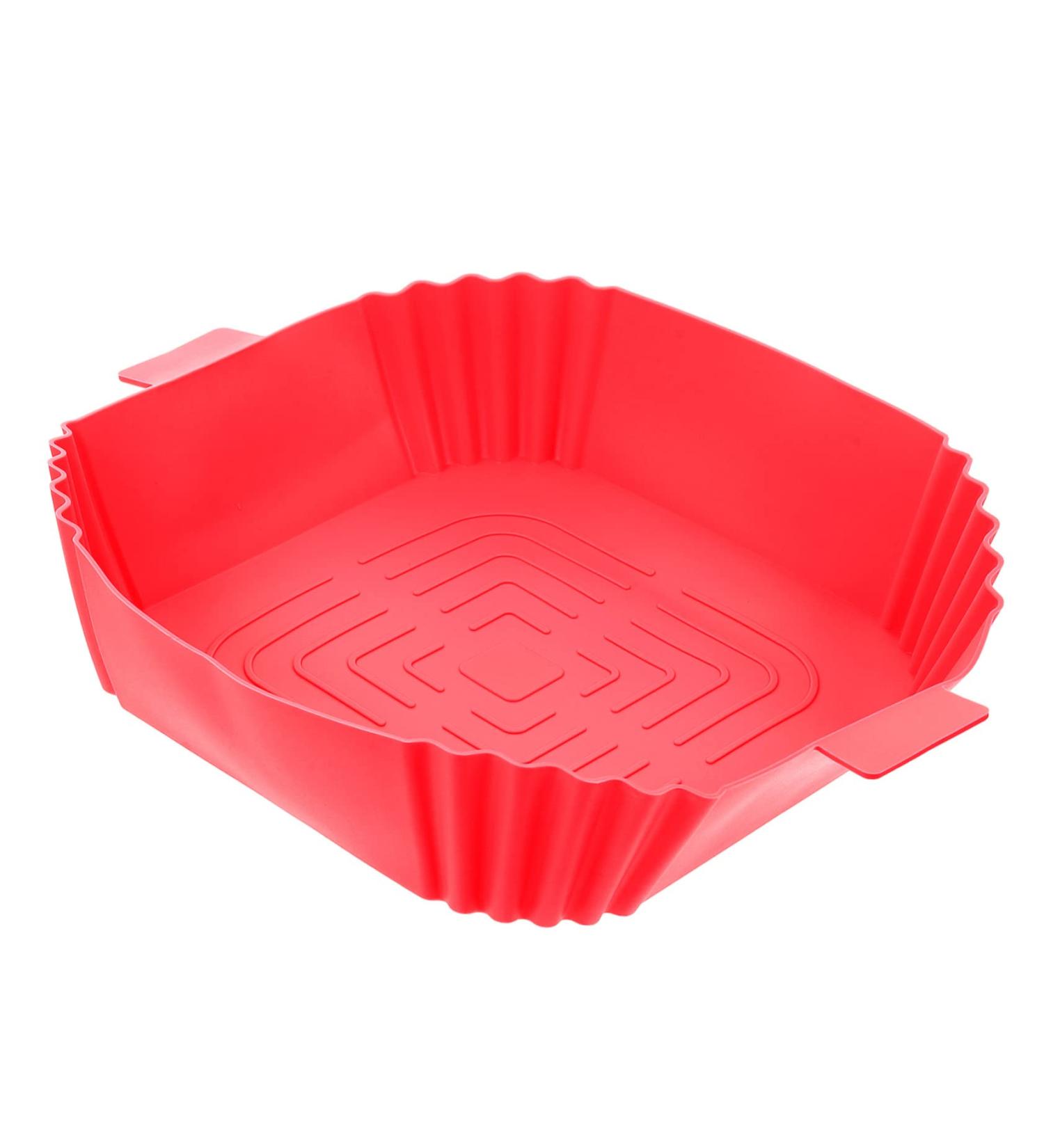 CIYODO Air Fryer Pan Silicone Pans for Baking Wax Paper Non Stick Silicone Mat for Air Fryer Washable Bread Red 24X19.5X5CM - Buy Online on GoSupps.com