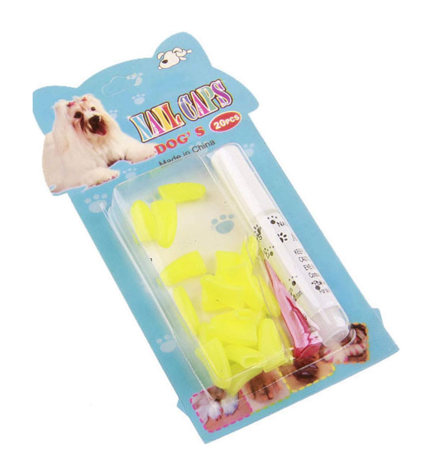 Pet Claw Protectors for Cats - Scratch Resistant XL Lemon Yellow 20 Pack - Shop Internationally - Buy Online on GoSupps.com