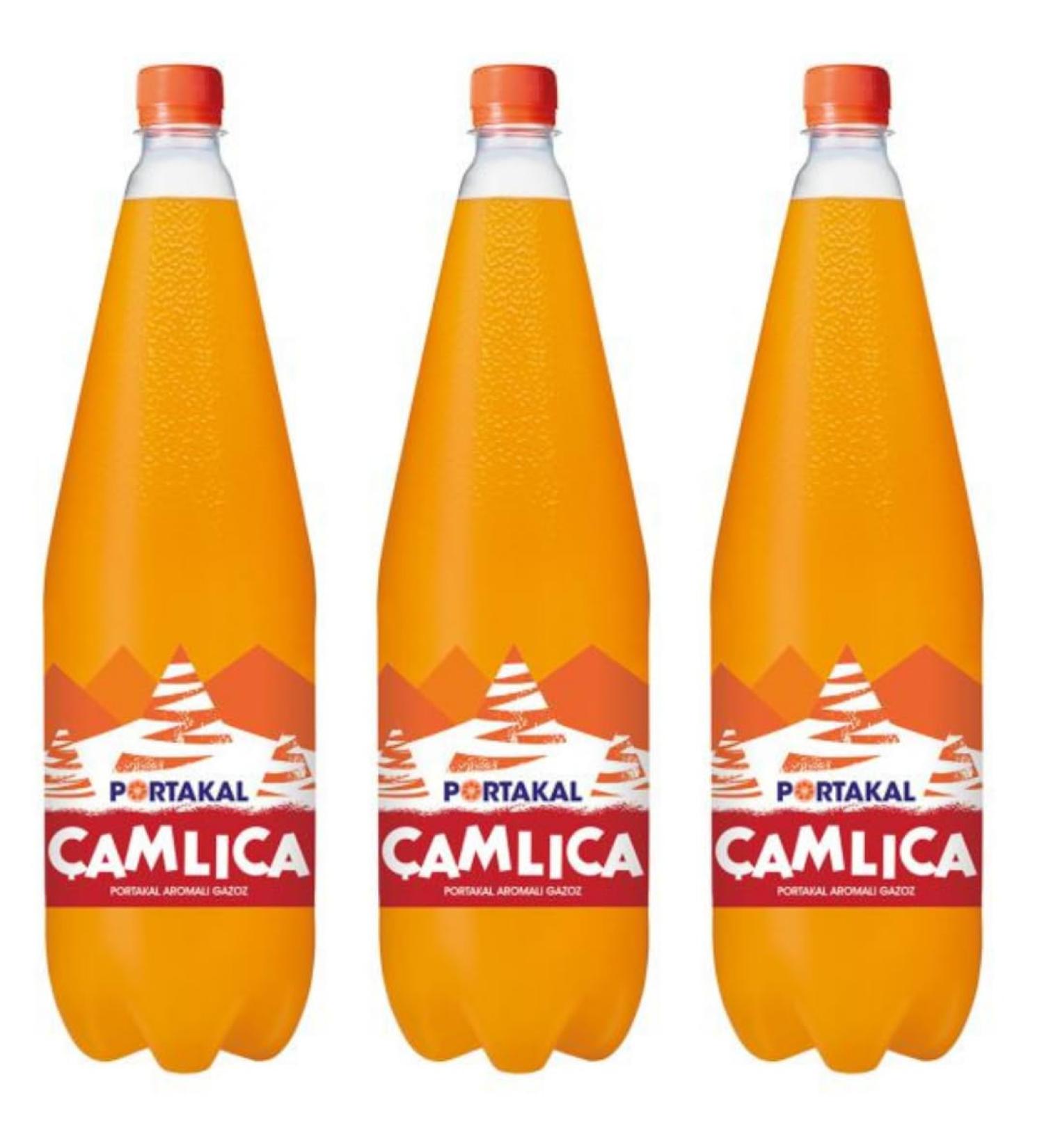 Camlica Gazoz Orange Lemonade for Carbonated and Soft Drinks (with Deposit) 1500 ml with Pufai Grocery (Pack of 3) - Buy Online on GoSupps.com