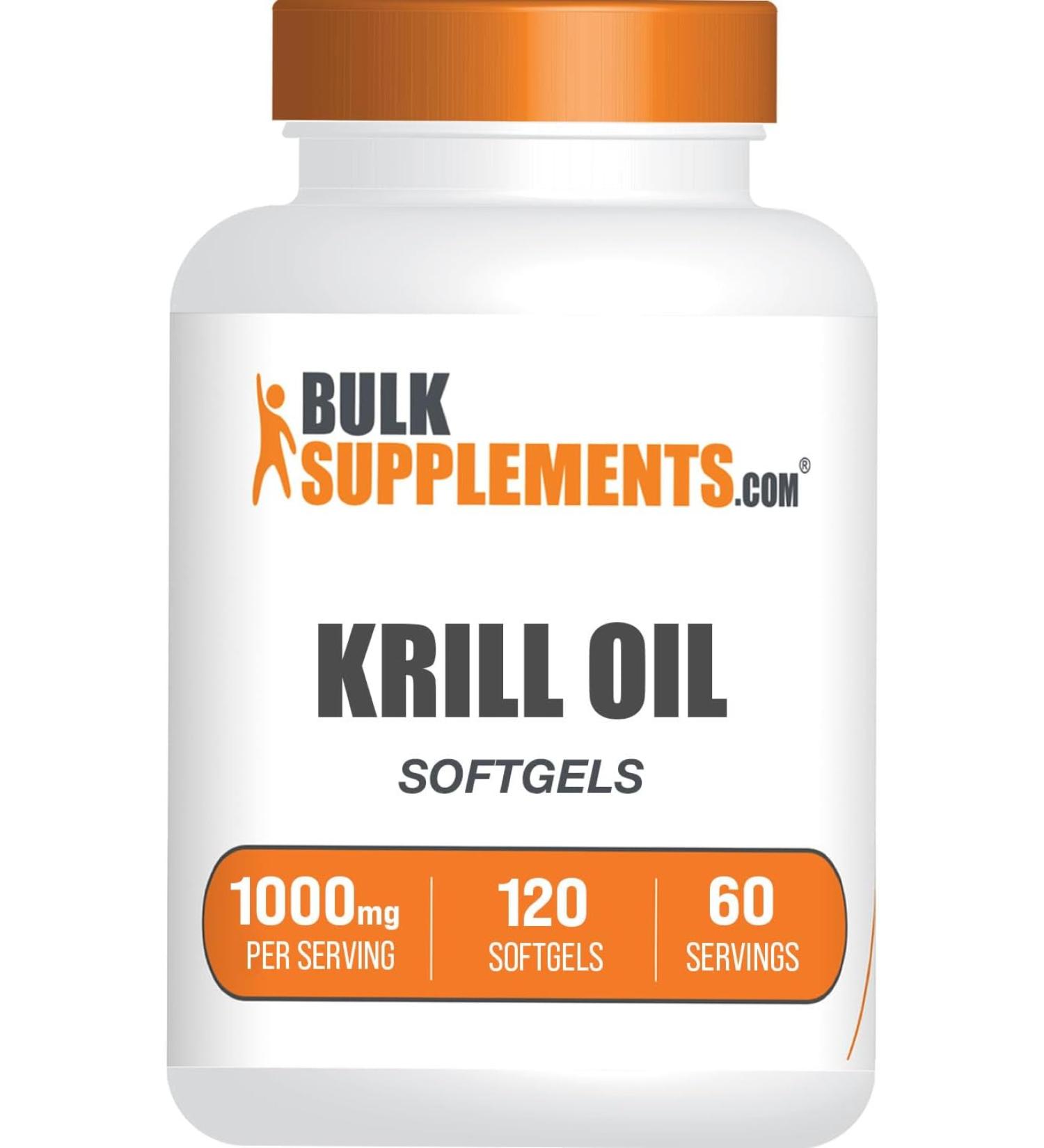 BulkSupplements Krill Oil 1000mg - 120 Softgels | High-Quality Omega-3 Supplement - Buy Online on GoSupps.com
