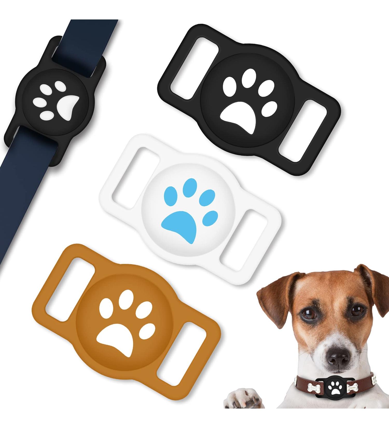 Coholl Protective Cover for Apple Airtag - 3pcs Silicone Shell for GPS Finder Dog Collar & Pet Loop Holder Case - Black White & Brown for Cats Dogs Kids & Seniors - Buy Online on GoSupps.com