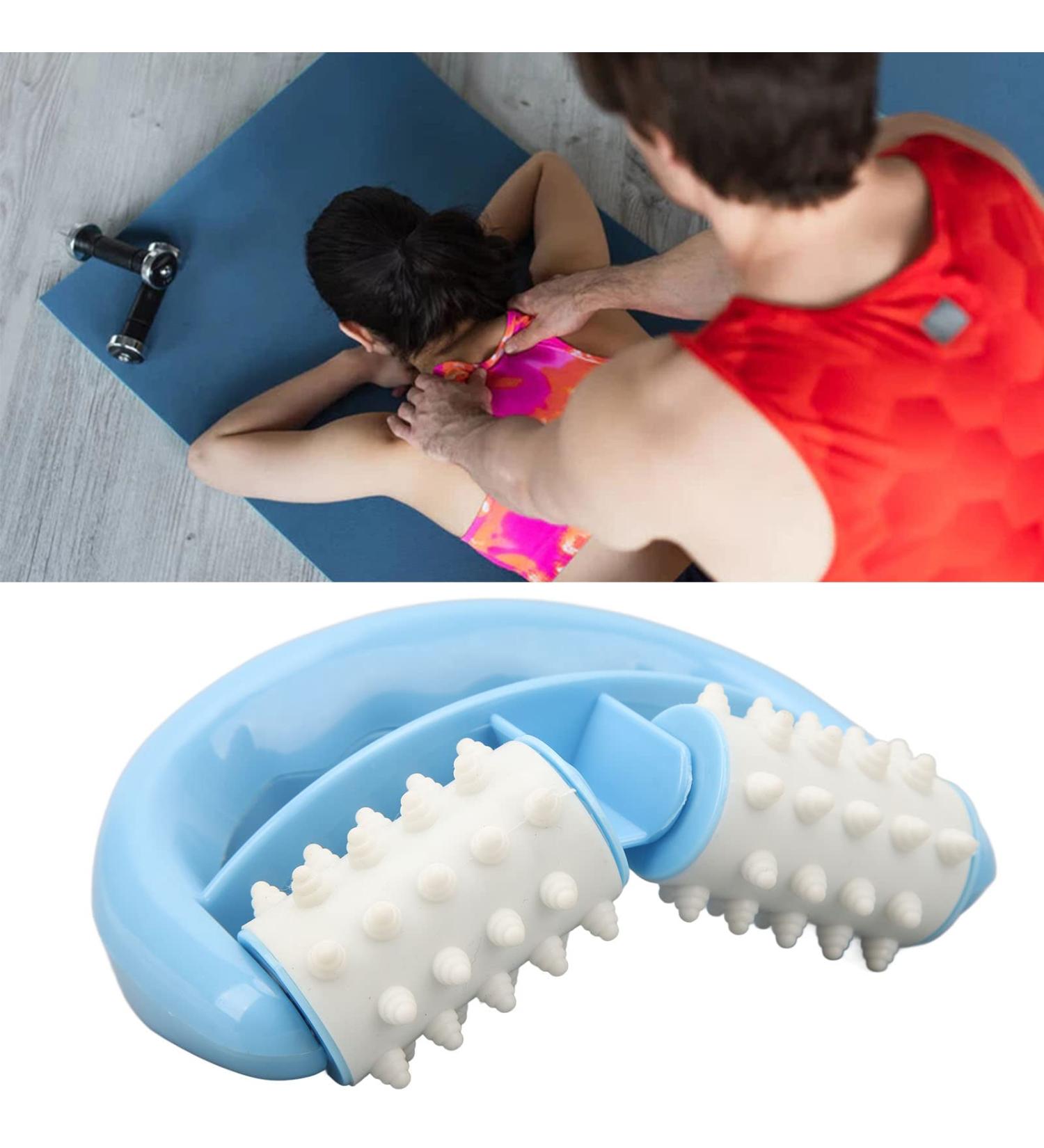 V-Shape Manual Massage Roller - Neck Thighs & Calves Relief | Perfect Gift for Men & Women | Dual Bike Design - Buy Online on GoSupps.com