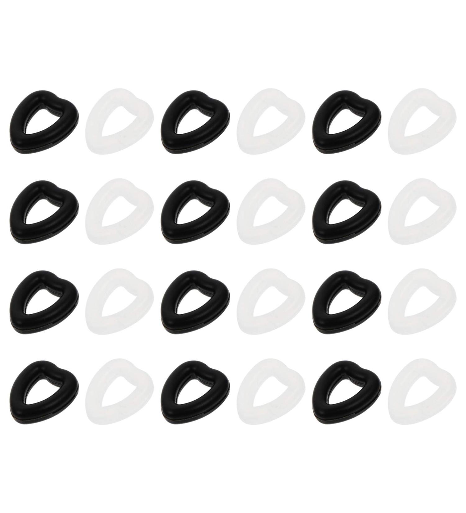Faruta 12 Pairs Heart-Shaped Silicone Glasses Ear Hook Sleeves - Anti-Slip Comfort for Sunglasses & Reading Glasses (Black & White) - Buy Online on GoSupps.com