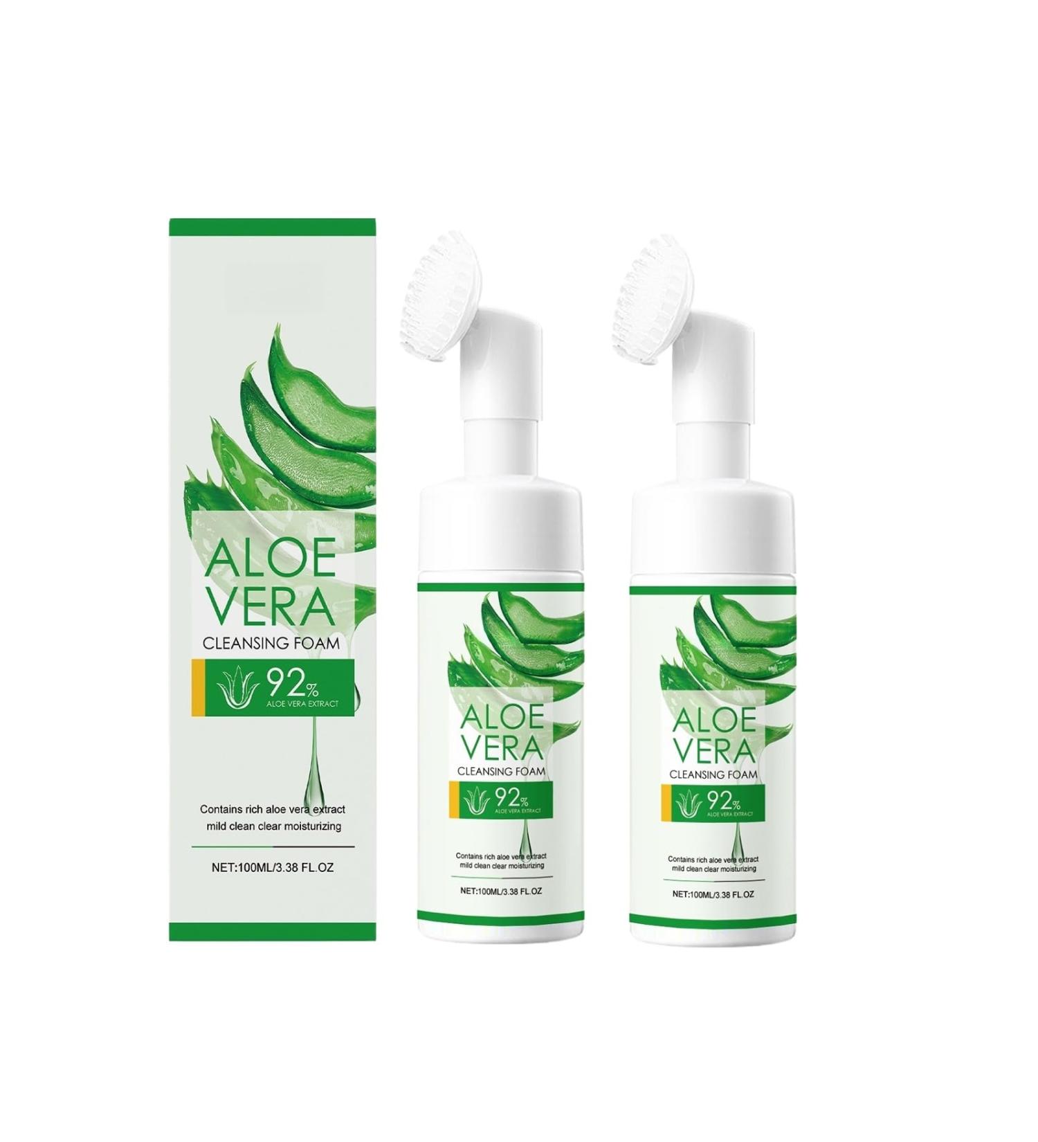 FFEEJ Aloe Vera Cleansing Foam Gentle Facial Cleanser For Deep Pore Cleaning Hydrating Oil-Control Moisturizing & Non-Tightening - Buy Online on GoSupps.com