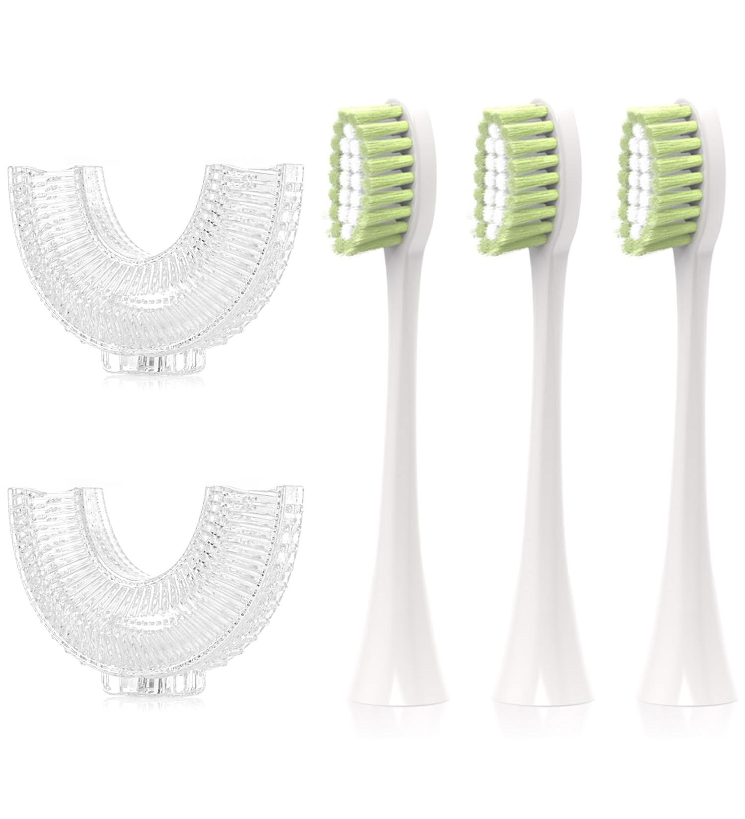 Kids Electric U-Shaped Toothbrush Replacement Heads - 3 Normal & 2 U-Shaped for Ages 2-7 | International Shipping - Buy Online on GoSupps.com