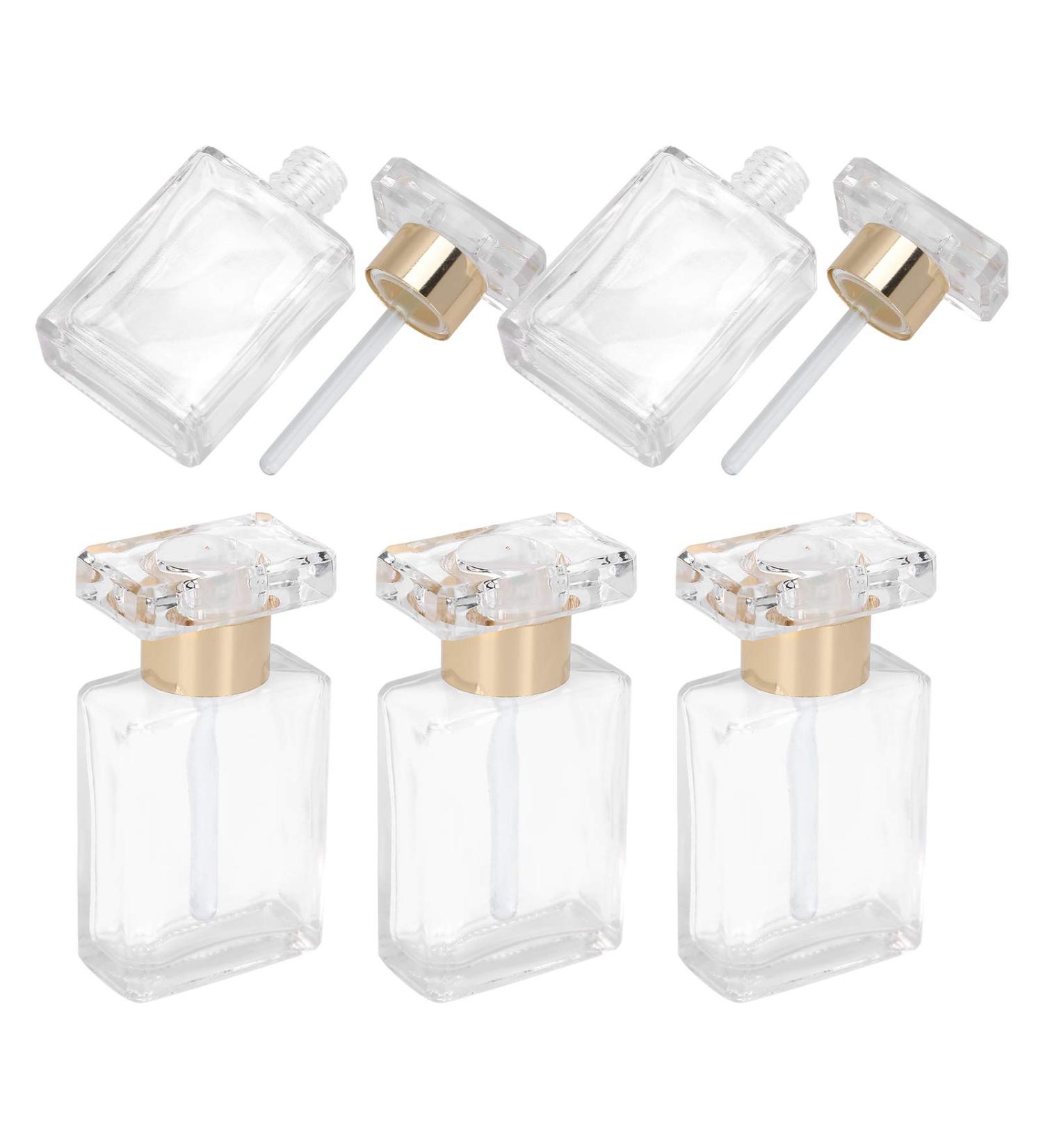 Refillableerfume Bottle Refillable Transparent Glass Essential Oil Bottle for Travel (Gold) - Buy Online on GoSupps.com