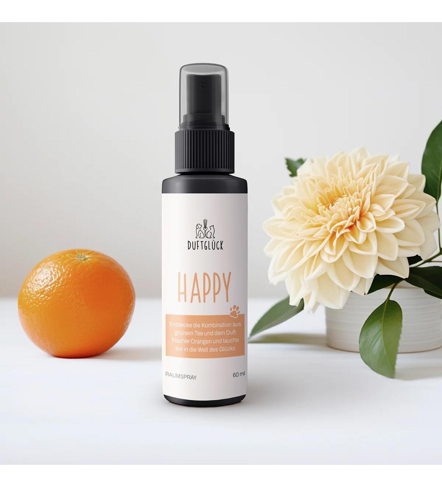 Natural Odor Neutralizer Room Spray - Fragrance Happiness | Vegan & Cruelty-Free | Made in Germany | Citrus & Green Tea Scent | 60g - Buy Online on GoSupps.com