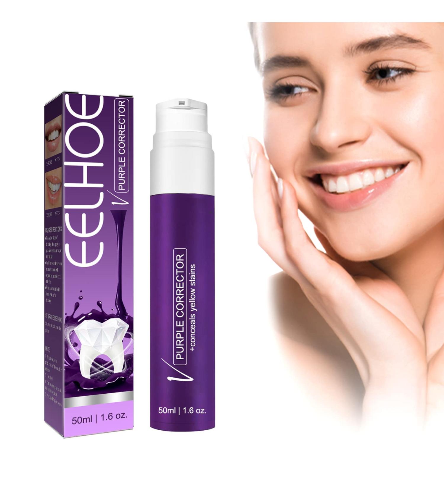 Natural Tooth Whitening Toothpaste | Purple Formula for Yellow Teeth Removal & Sensitive Teeth Protection - Buy Online on GoSupps.com