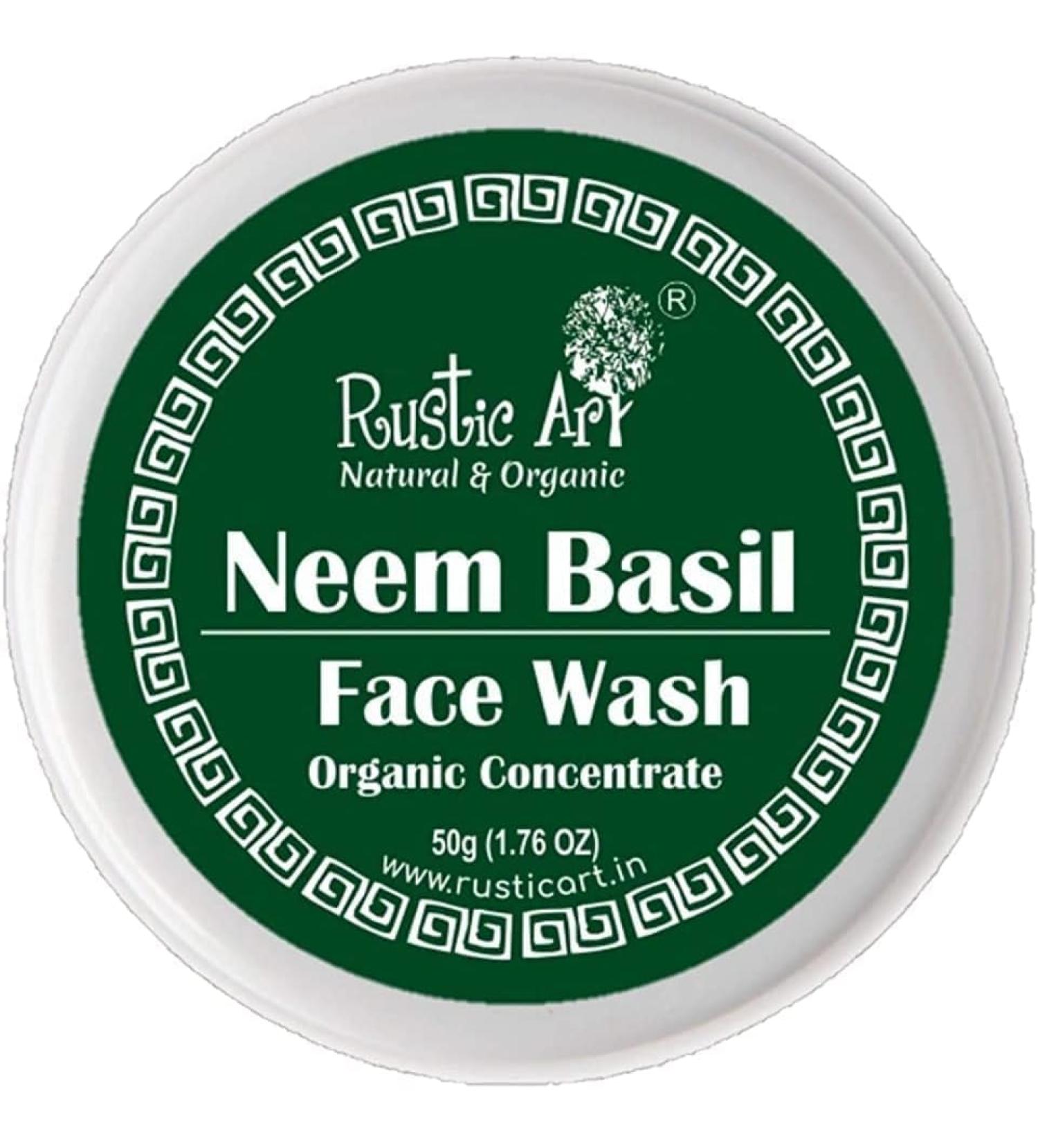 MU Organic Neem Basil Face Wash Concentrate | SLS & Paraben Free | Vegan & Creulty Free | Acne Control | 50 g Pack of 1 - Buy Online on GoSupps.com