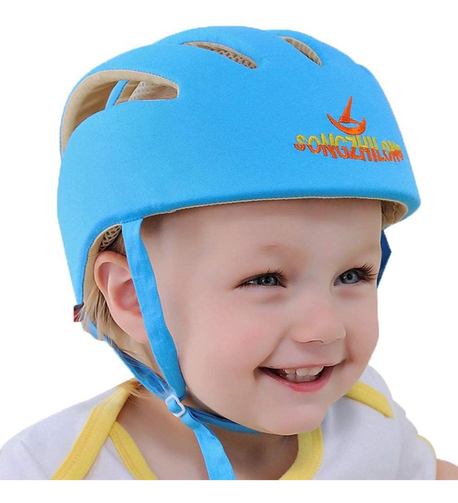 IULONEE Baby Helmet Toddler Protective Hat - Adjustable Safety Headgear for Infants - Cotton Material - Blue - Buy Online on GoSupps.com