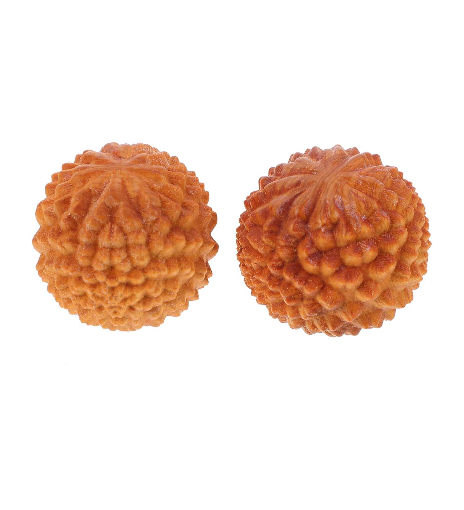 Healeved Massage Tools - 2 Piece Yellow Wooden Hand Exercise Balls | Baoding Mini Fitness Massage Spheres for Health & Relaxation - Buy Online on GoSupps.com