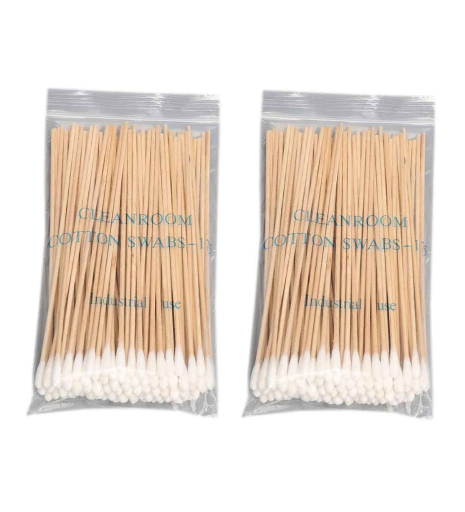 Roydoa Cotton Swabs - 15cm Long Wooden Handle Q-Tips for Ear & Nose Cleaning | Sterile Makeup Applicator | 200pcs per Bag - Buy Online on GoSupps.com