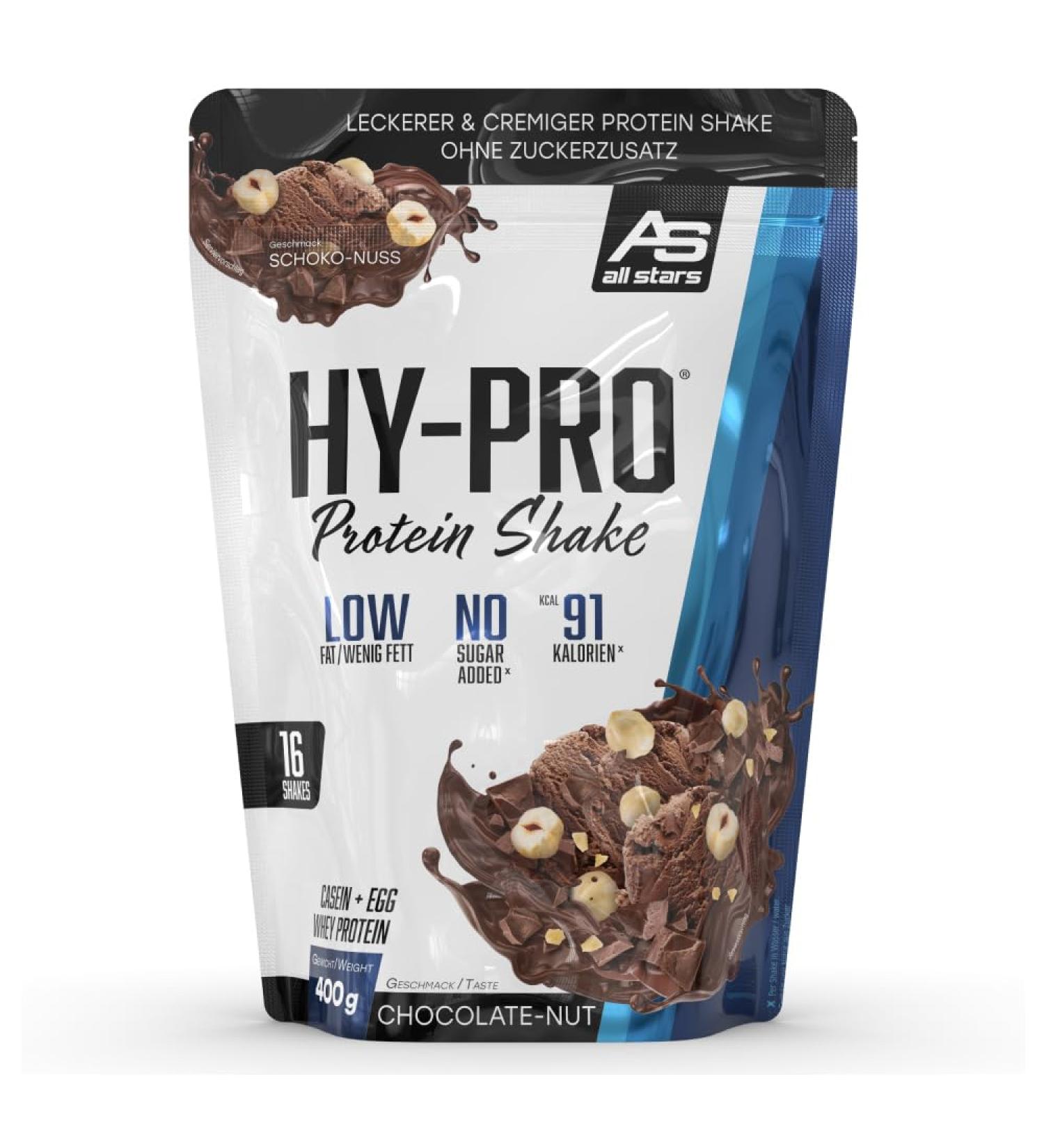 All Stars Hy-Pro Protein Shake Chocolate Nut 400g - 20g Protein No Added Sugar Vitamins Multi-Component Quality Protein Powder - Buy Online on GoSupps.com