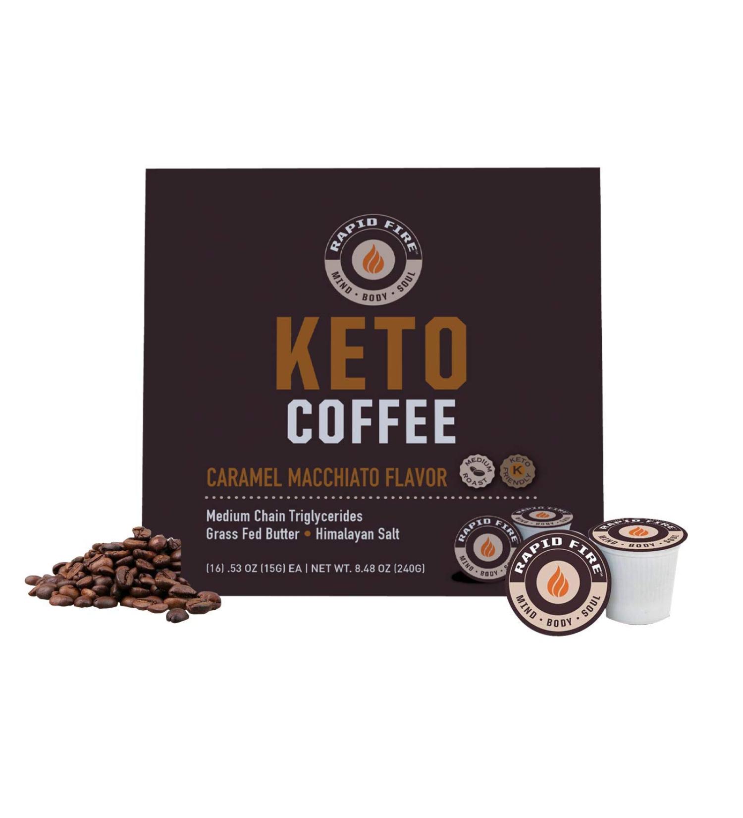 Rapidfire Caramel Macchiato Keto Coffee Pods - Energy & Metabolism Support - 16 Count - Buy Online on GoSupps.com