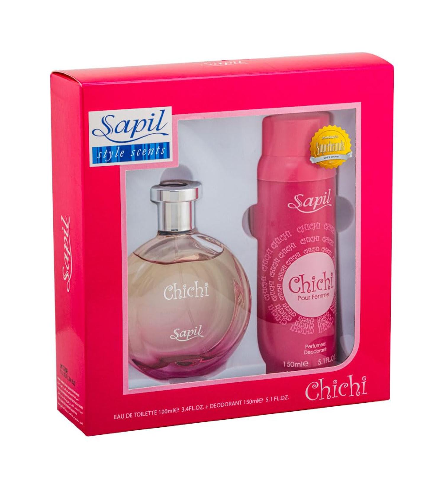 Sapil Chichi - Eau De Toilette and Deodorant Spray For Women - Delightfully Enchanting Fragrance - Opens with Fruity Notes - Beautiful Giftset Box - Perfect for Gift Giving Occasion - 2 Pc - Buy Online on GoSupps.com