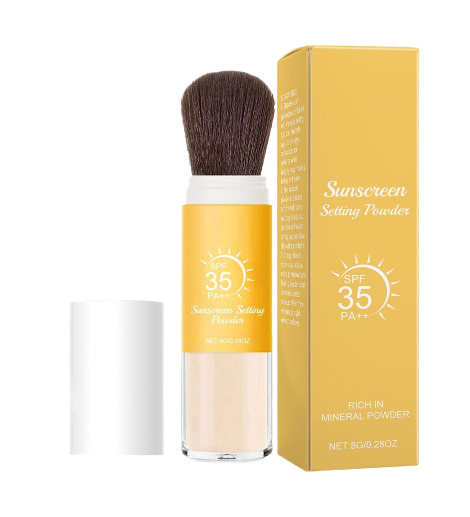 Sunscreen Face Powder UV Protection Face Powder Translucent Seboregulator Control Matte Effect Buildable and Resistant Texture for Sensitive Oily Skin Scalp Body Under Makeup - Buy Online on GoSupps.com