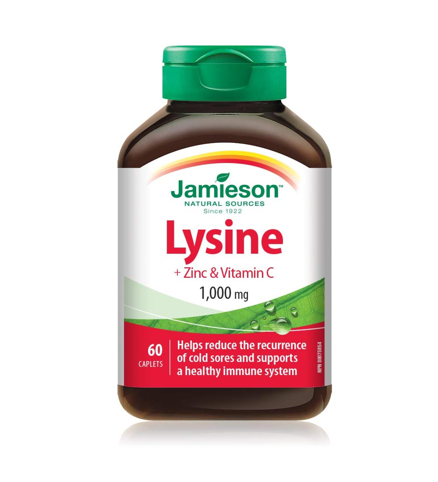Jamieson Lysine Zinc and Vitamin C 60 Count (Pack of 1) SUPPLEMENT - Buy Online on GoSupps.com