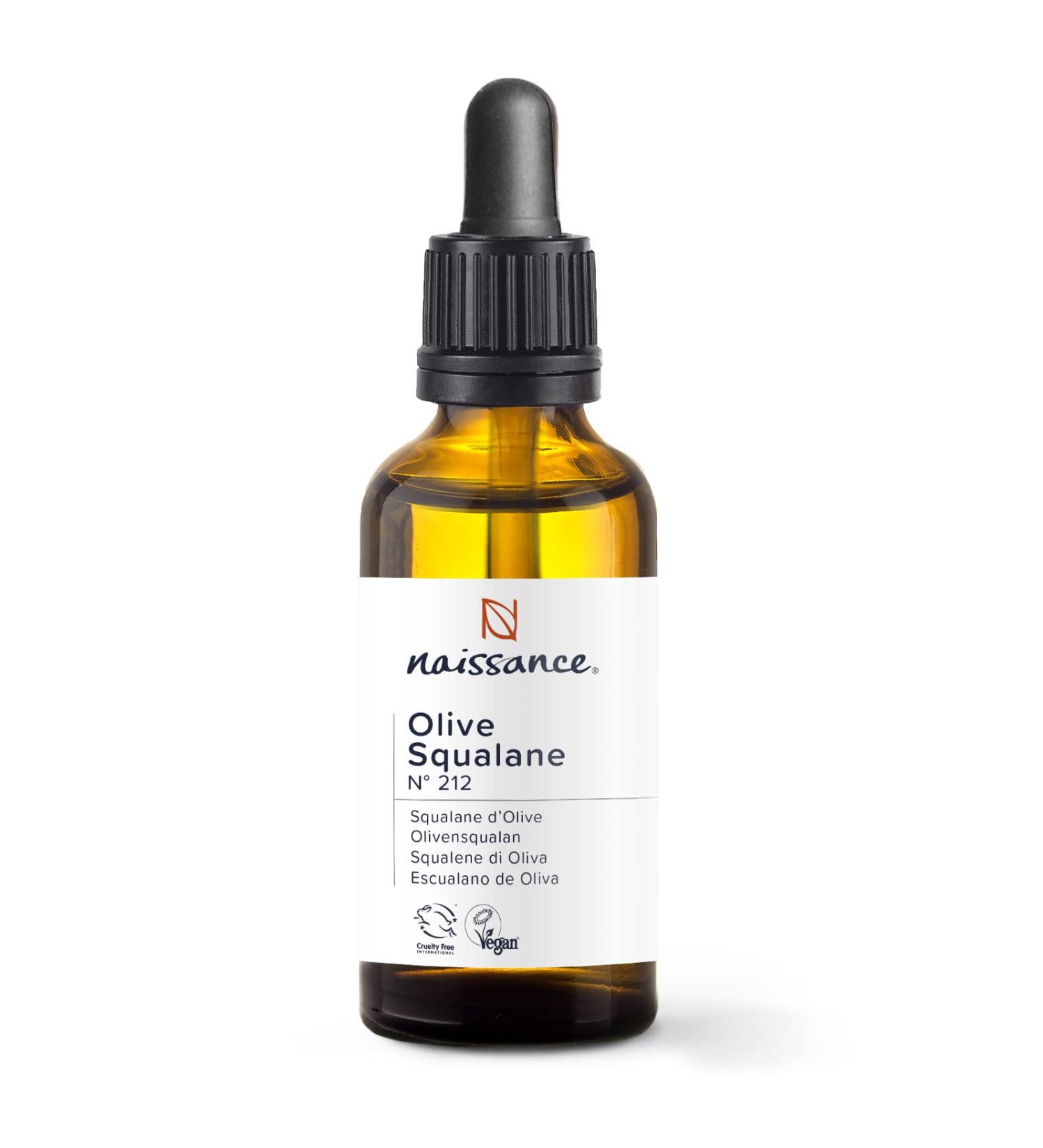 Naissance Pure Olive Squalane Oil (No. 212) 50ml - 100% Natural Plant Based Face Hair and Skin Oil Vegan Olive Derived