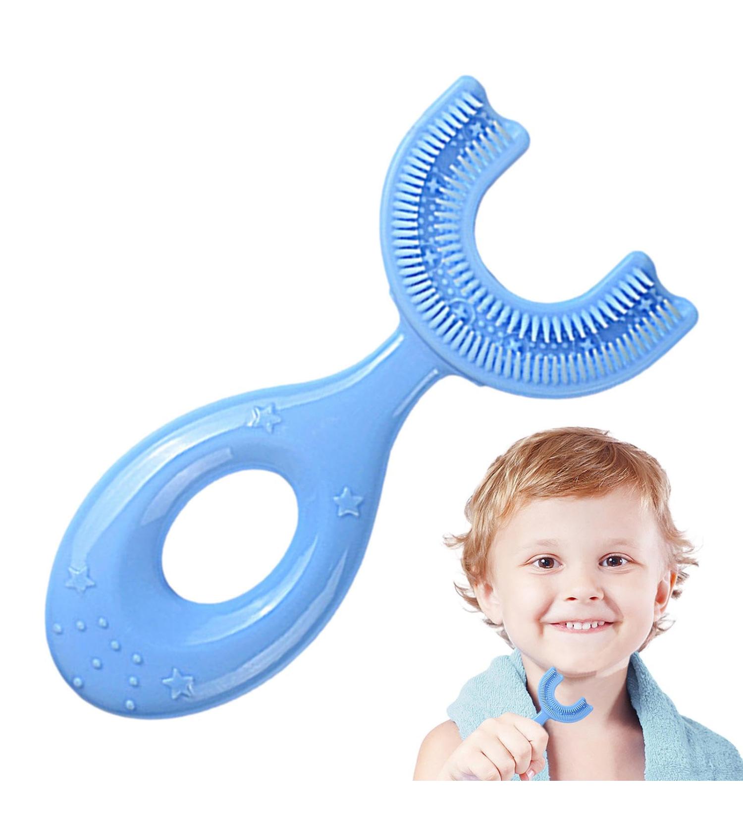 Shenrongtong U-Shaped Children's Toothbrush | Soft Silicone 360-Degree Bristle Toothbrush for Kids - Food-Safe & Gentle on Young Teeth - Buy Online on GoSupps.com
