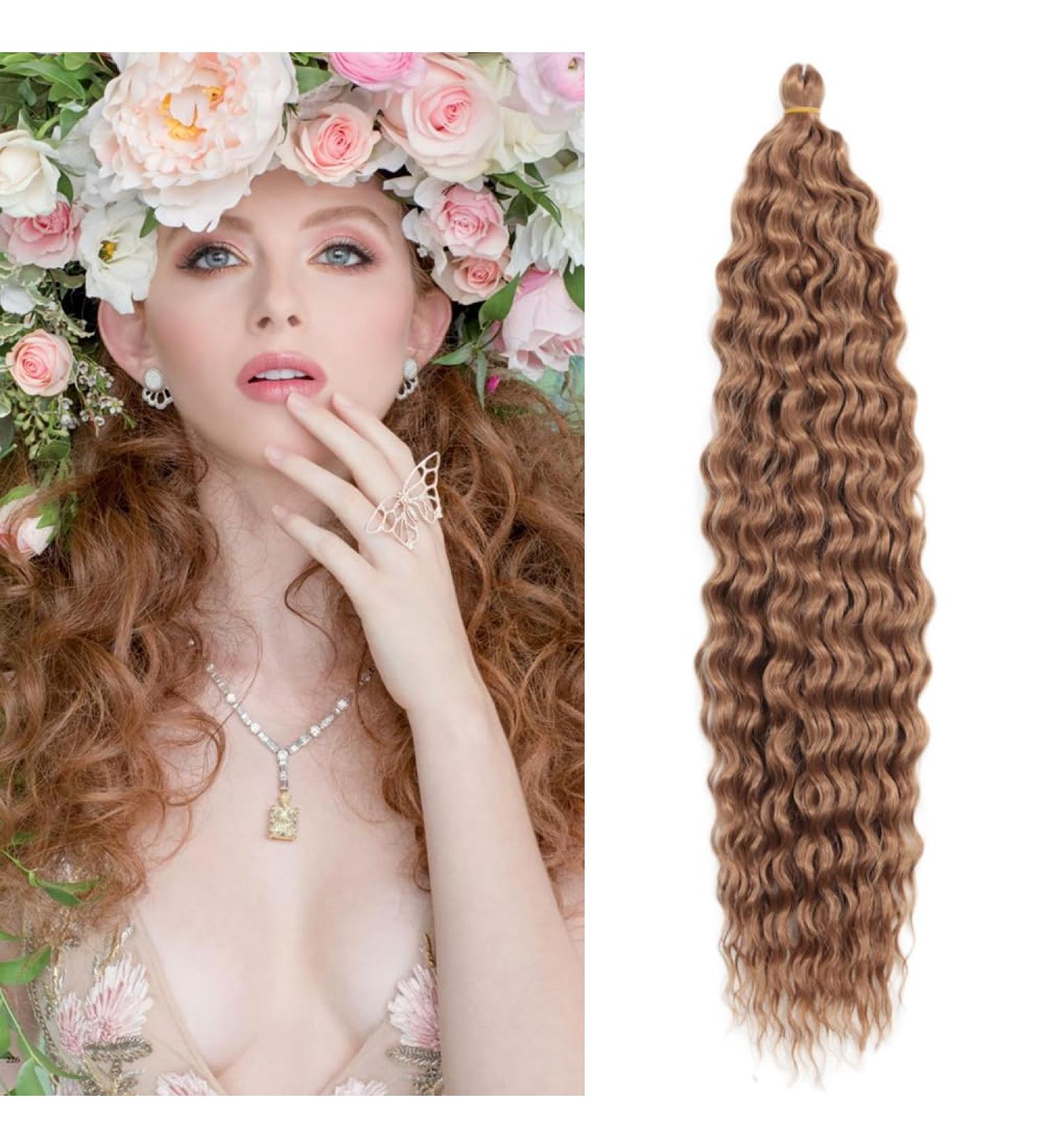 DSoar 26 Inch 3 Packs Deep Twist Crochet Hair - Ocean Wave Curly Bohemian Braids & Synthetic Hair Extensions for Women | 27# - Buy Online on GoSupps.com