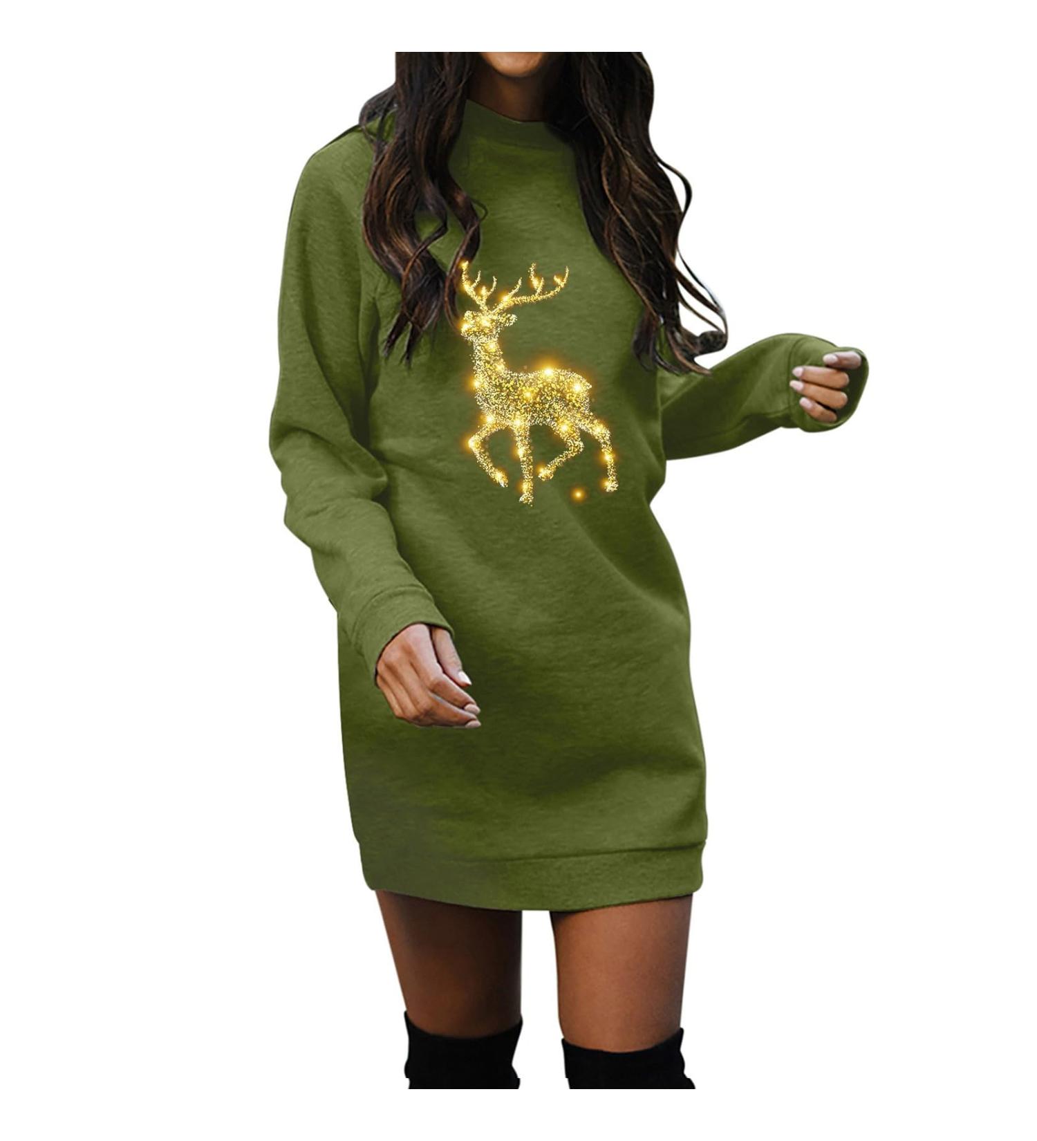 Hanxiulin Women s Christmas Rock Sweat Jacket Pullover Dress - Oversized Hooded Party Dresses for Autumn Winter - AG XL - Buy Online on GoSupps.com
