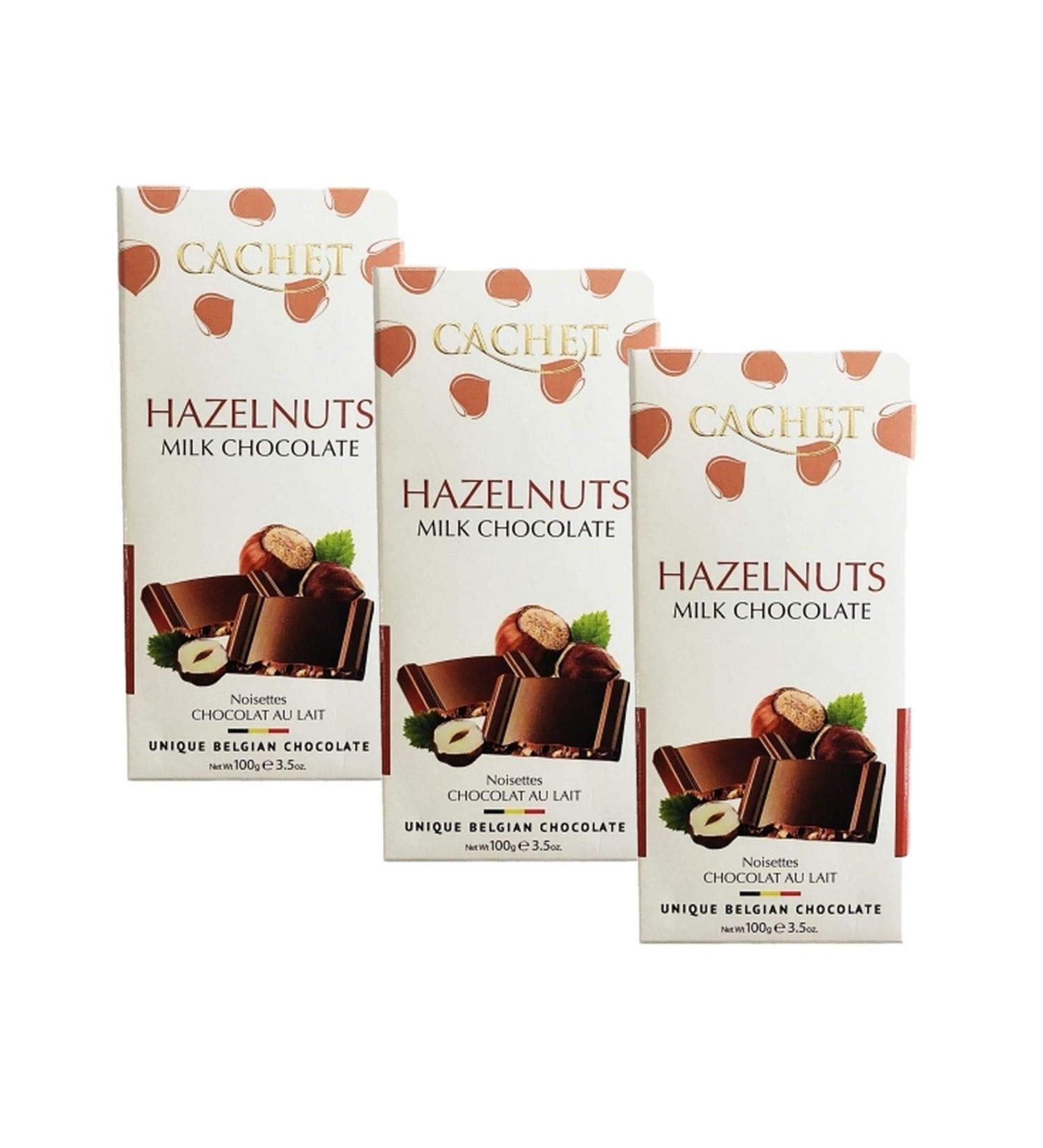 Lot 3x Milk chocolate hazelnuts - Stamp - 100g tablet