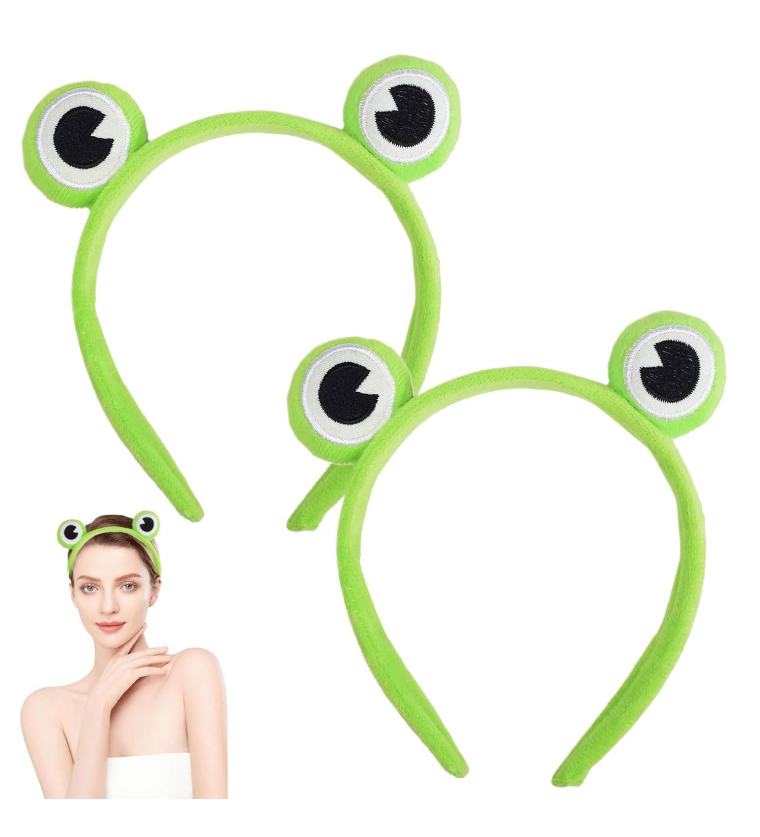 Frog Headband 2 Pieces Snail Headband Soft Elastic Frog Headband Head Bubble Headband Frog Gifts for Girls Women Face Washing Shower Makeup Sports Yoga Beauty Skincare Green - Buy Online on GoSupps.com