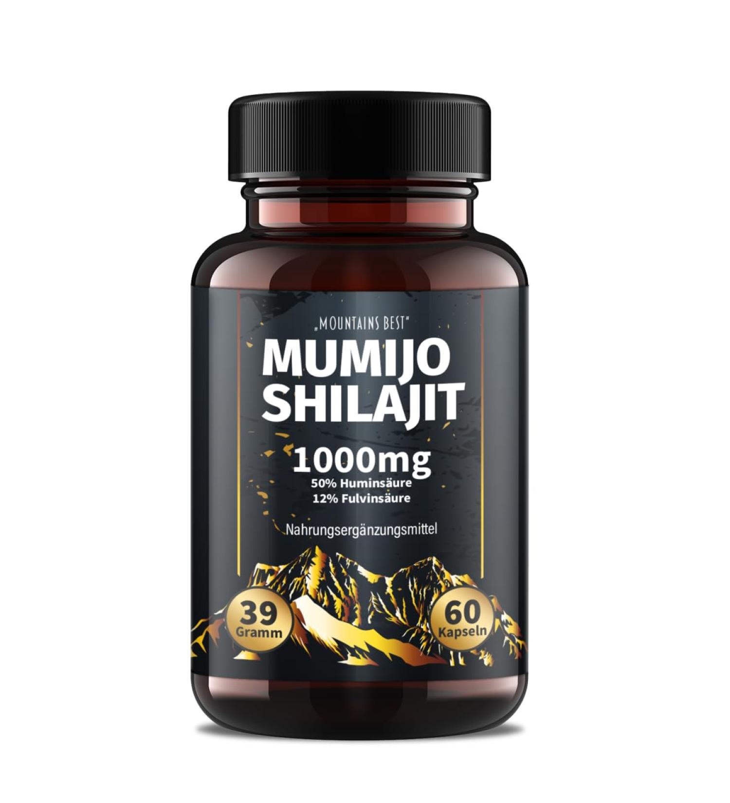 Buy Saint Nutrition Mumijo Shilajit 1000 mg - Premium 50% Humic Acid 12% Fulvic Acid Capsules - High Dose Black Gold from Himalayas - 60 Capsules  - Buy Online on GoSupps.com