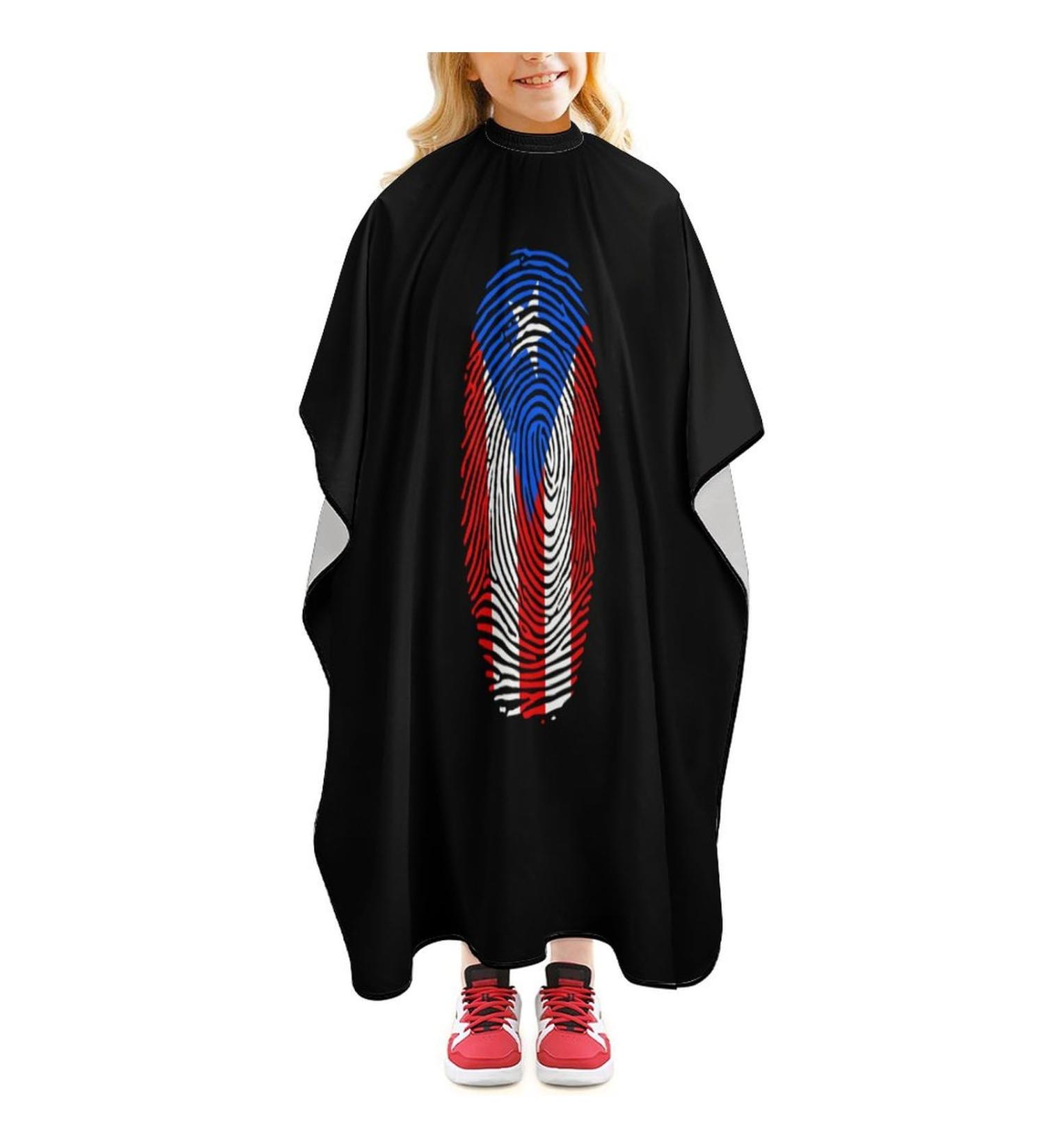 Puerto Rico Fingerprint Barber Cape | Professional Hair Cutting Apron for Kids - Cute & Durable - Buy Online on GoSupps.com