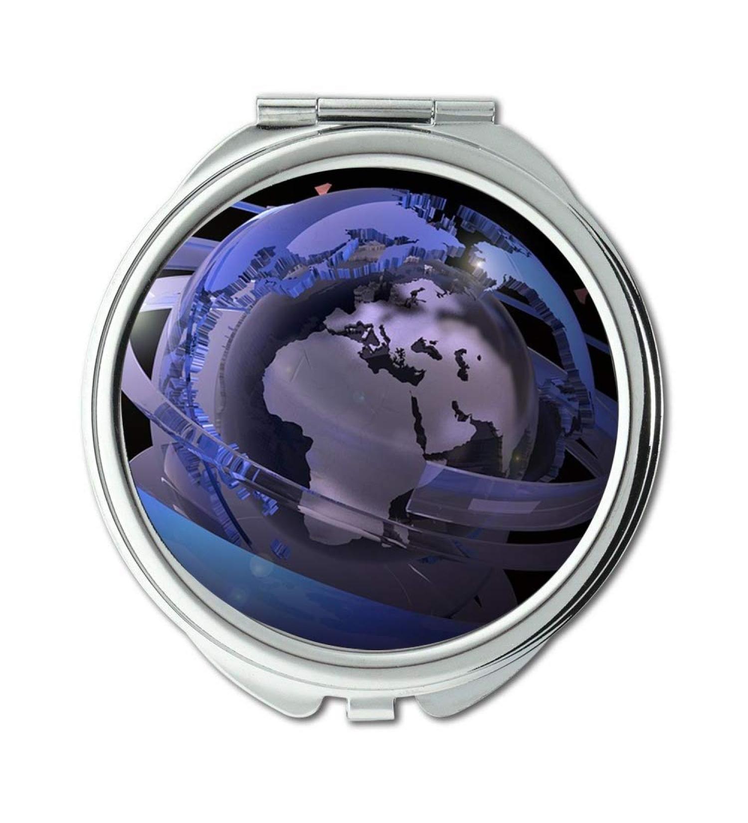 Mirror Beautiful Planet Earth Customized makeup mirror Earth Globe Digital Continents Europe Graphic makeup mirrors pocket mirror portable mirror - Buy Online on GoSupps.com
