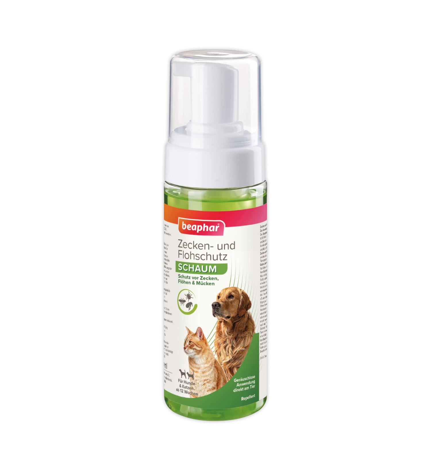 Beaphar Tick & Flea Protection Foam for Dogs & Cats - 150ml - 7 Days Defense Against Ticks Fleas & Mosquitoes - International Shipping Available - Buy Online on GoSupps.com