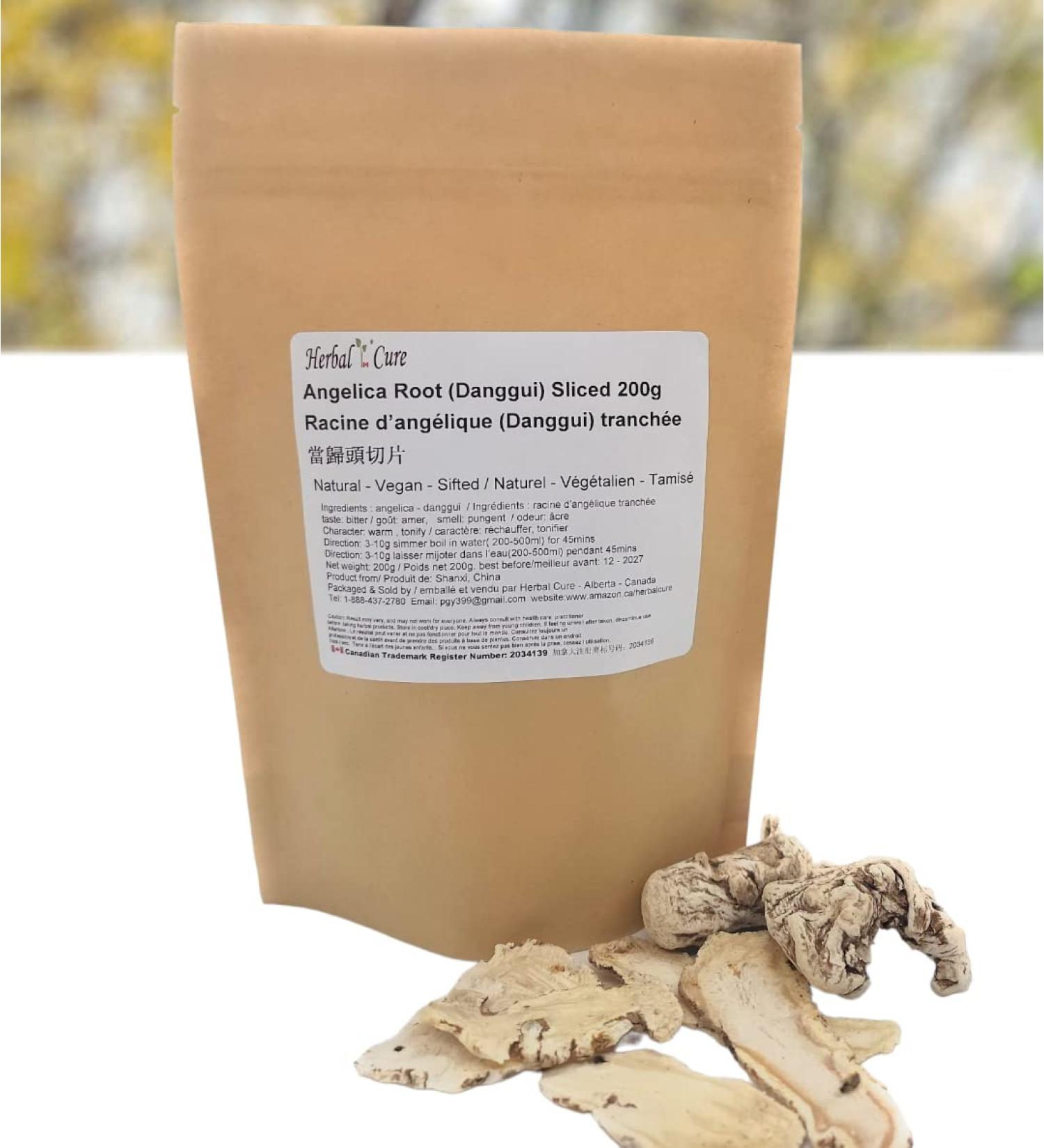 Herbal Cure - danggui dongquai angelica dang gui root sliced large root 200g - Product of China - Buy Online on GoSupps.com