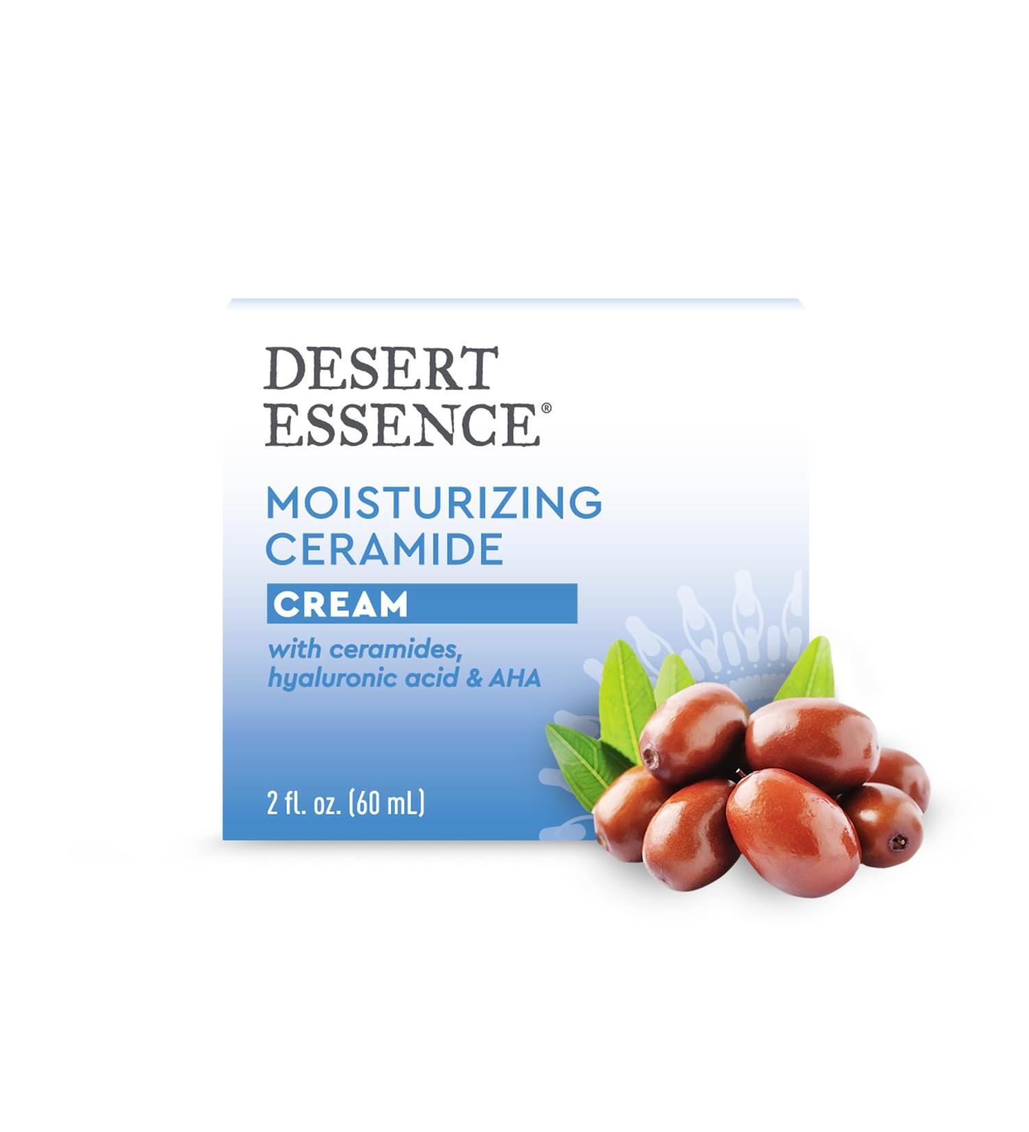 Desert Essence Moisturizing Ceramide Facial Cream - Vegan Gluten-Free Cruelty-Free - Nourish & Rejuvenate Sensitive Skin - Buy Online on GoSupps.com