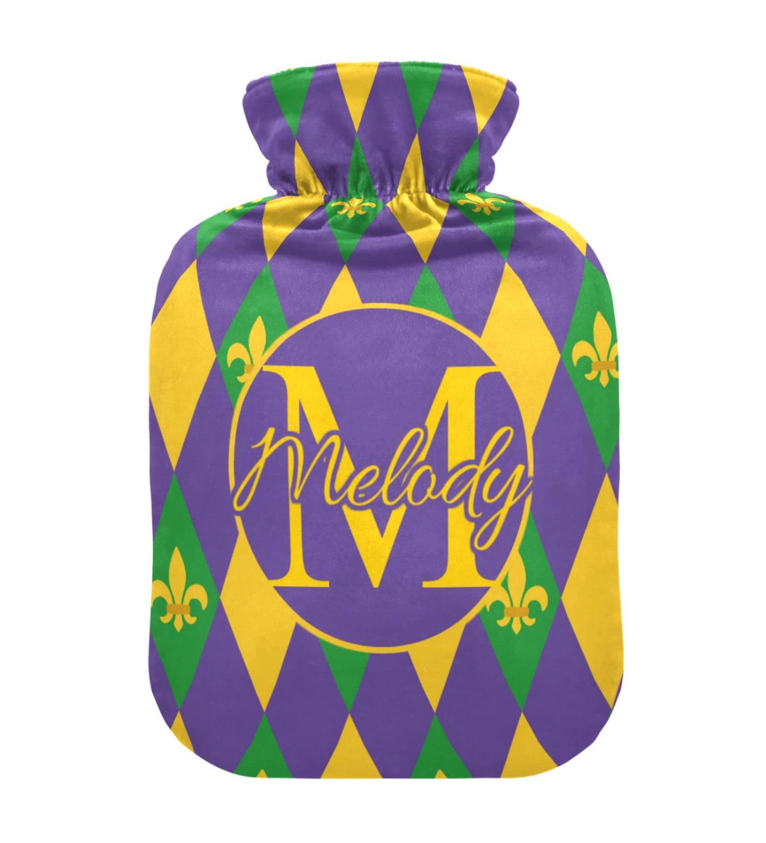 Personalized Used Heat Bottle with Fleur de Lis | 1L Hot Water Bottles for Pain Relief & Cramps - Buy Online on GoSupps.com