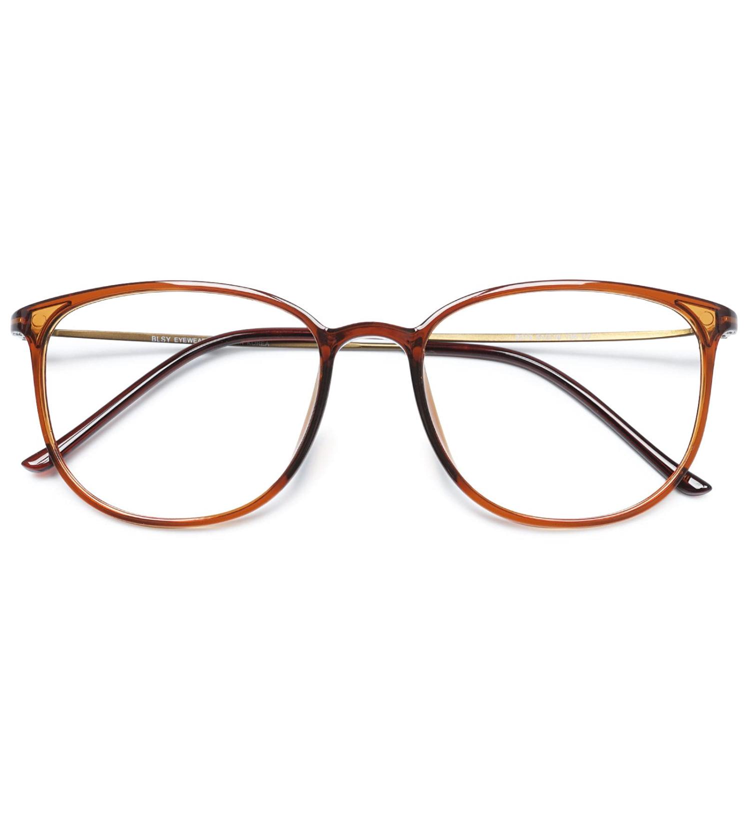 Buy Koosufa Classic Retro Nerd Glasses Frames for Men & Women | Ultra Light TR90 Panto Glasses - Brown with Case - International Shipping Available - Buy Online on GoSupps.com