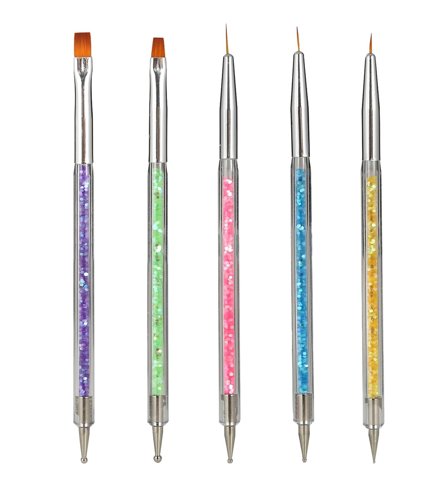 DUXMUZZ Double Ended Nail Art Brushes 5PCS Set - Nail Dotting & Liner Pens for Manicure & Nail Art Designs - Buy Online on GoSupps.com