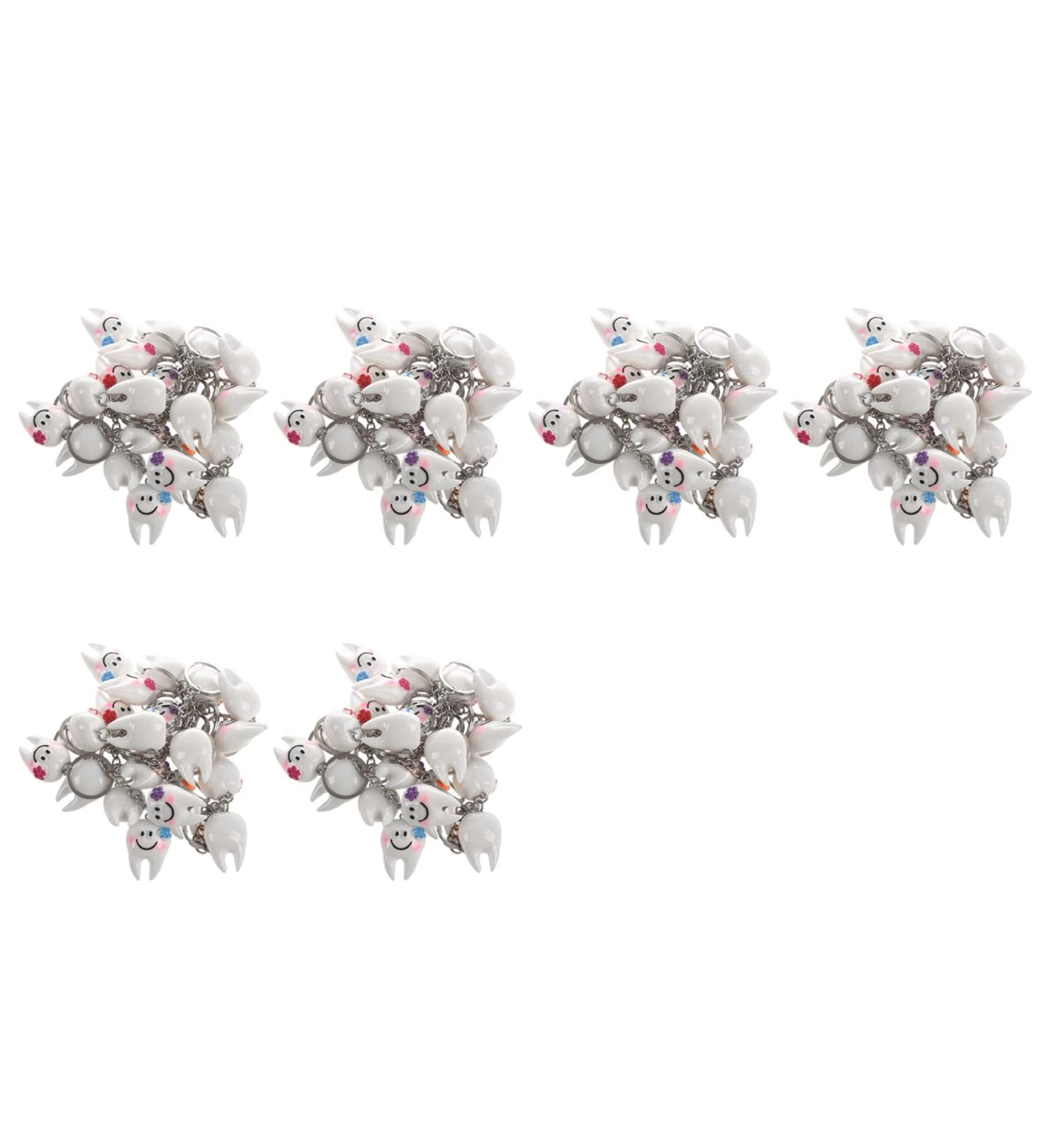 Liovitor 120pcs Tooth Shaped Hanging Keychain - Cute Dentistry Gift for Dental Enthusiasts | Ideal for Parties & Giveaways - Buy Online on GoSupps.com