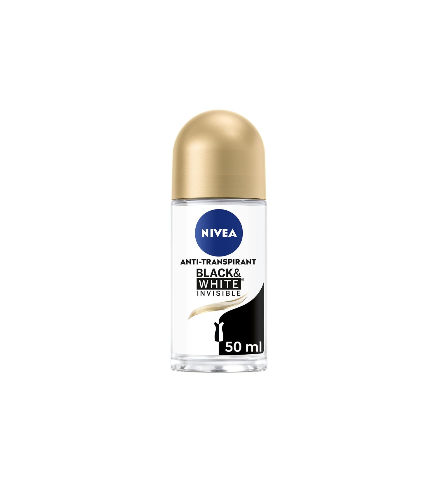 NIVEA Black&White Invisible Silky Smooth Roll-on Deodorant (1 x 50 ml) 48H Protection Antiperspirant Roll-on Soothing and Anti-Trace Women's Deodorant with Smooth Skin Effect - Buy Online on GoSupps.com